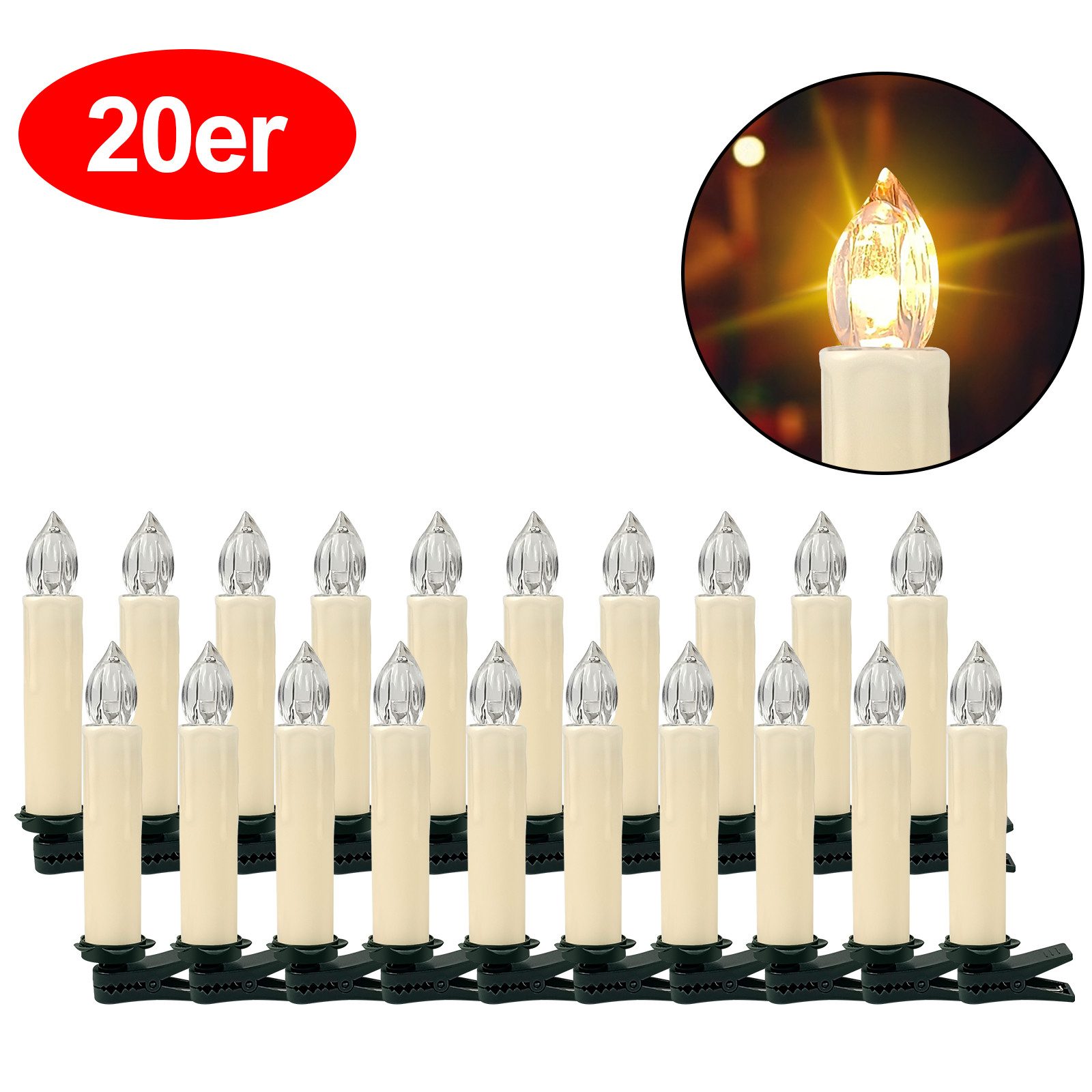 Gotoll LED-Christbaumkerzen CH030BT_W-NEW kabellose Weihnachtsbaumkerzen ch günstig online kaufen