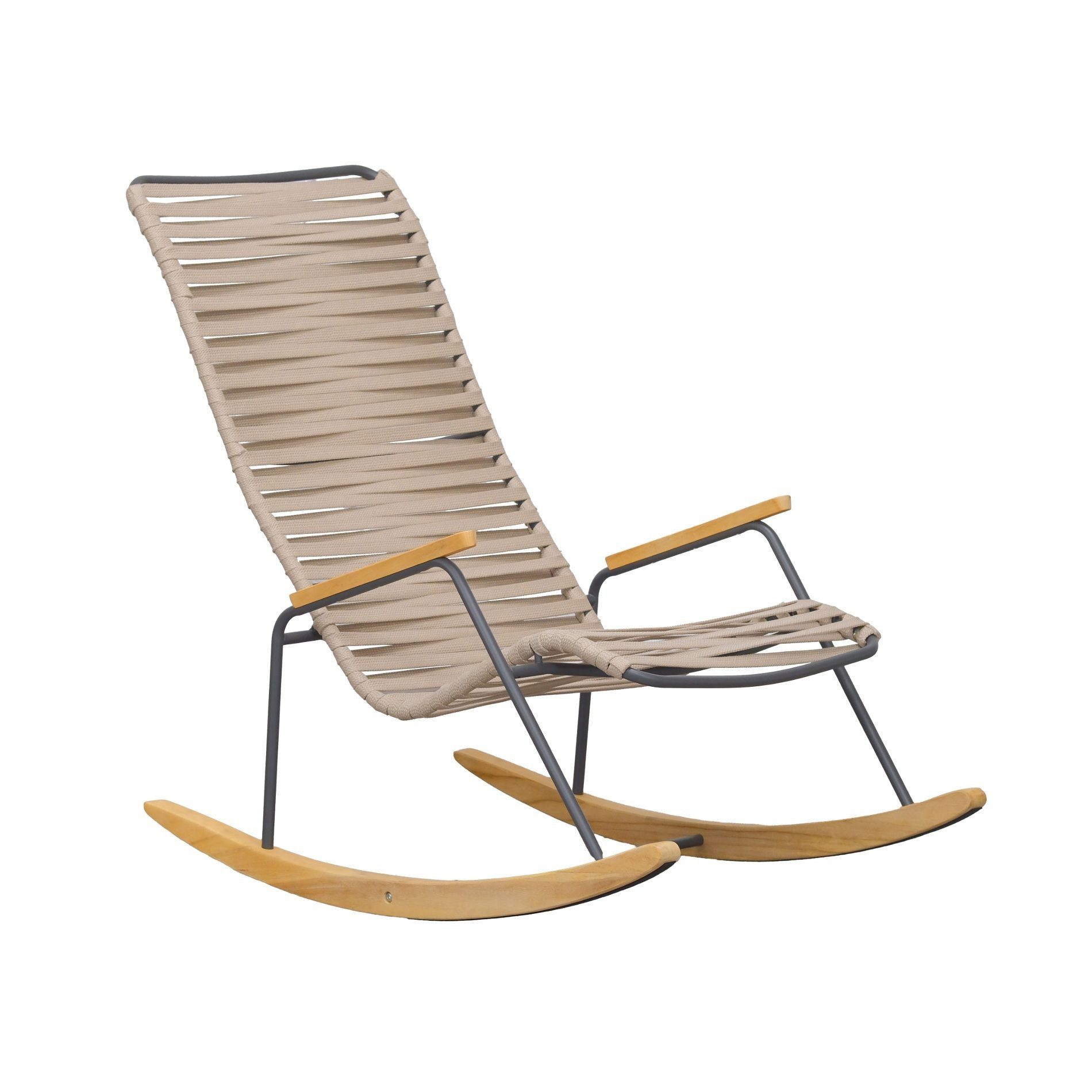 Liadomo Gartenlounge-Sessel Atina, Armlehnen & Kufen aus Teakholz, Rope, Gestell Edelstahl