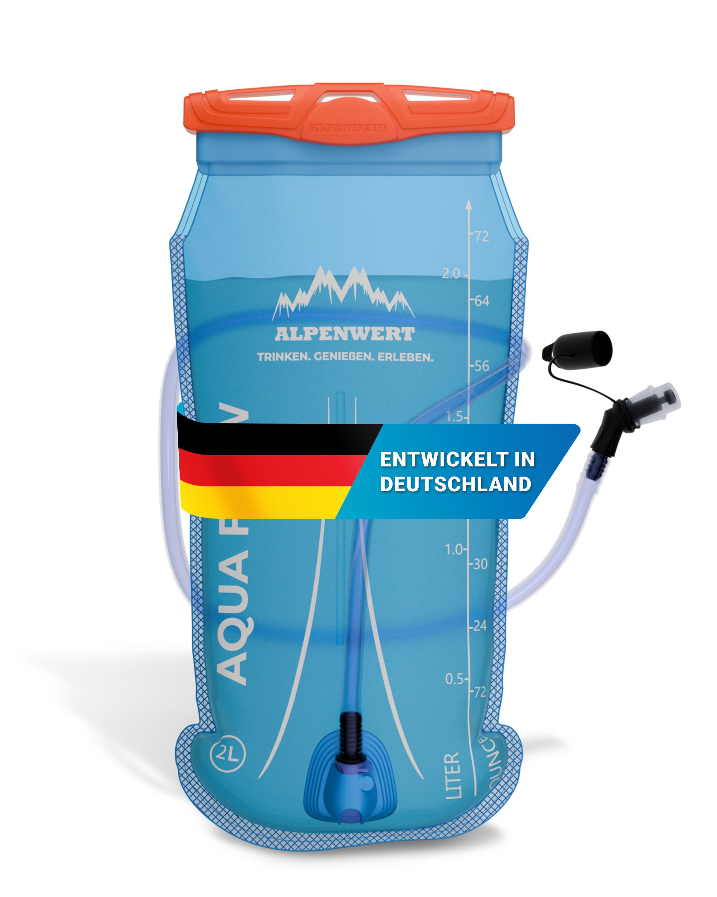 Trinkbeutel Alpenwert Trinkblase mit Trinkschlauch Wasserblase 2L/3L Outdoor