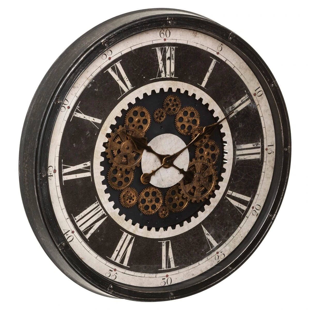 Atmosphera Créateur d'intérieur Wanduhr Große Wanduhr CHARLEY, Ø 76 cm, mit dekorativem Mechanismus