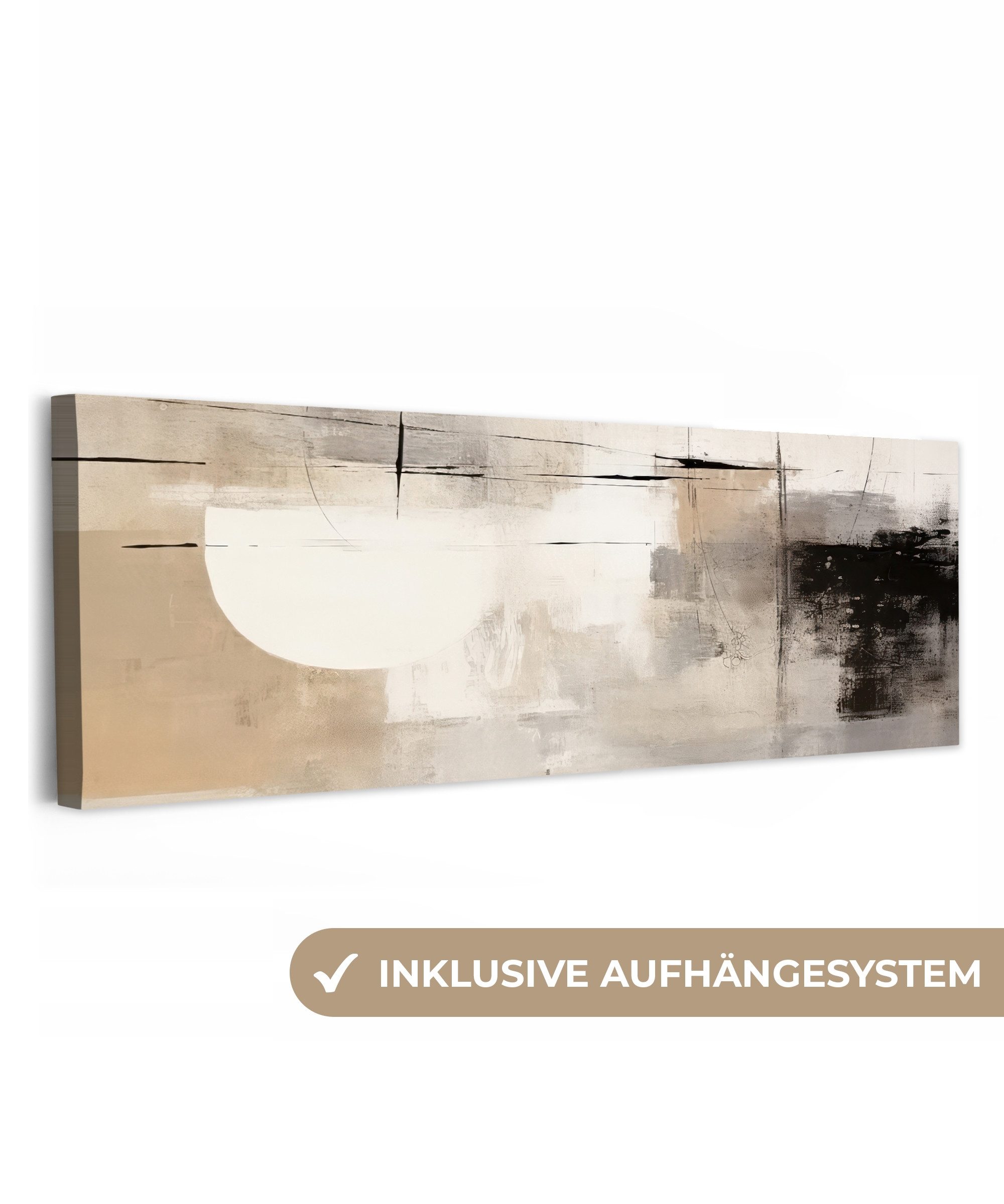 OneMillionCanvasses® Leinwandbild Panorama Abstrakt - Kunst - Grau, Fotodru günstig online kaufen