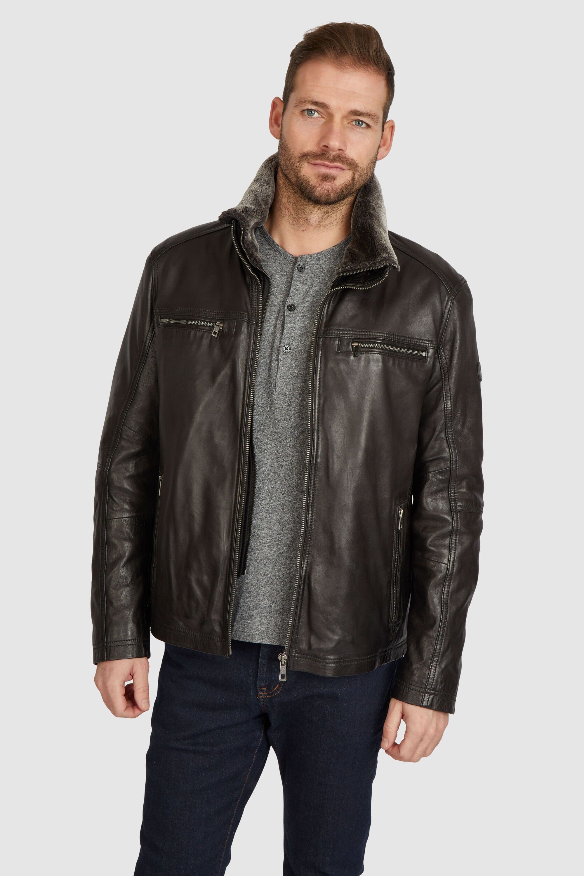 bugatti Lederjacke BUGERERO (1-St) mit weichem Stehkragen