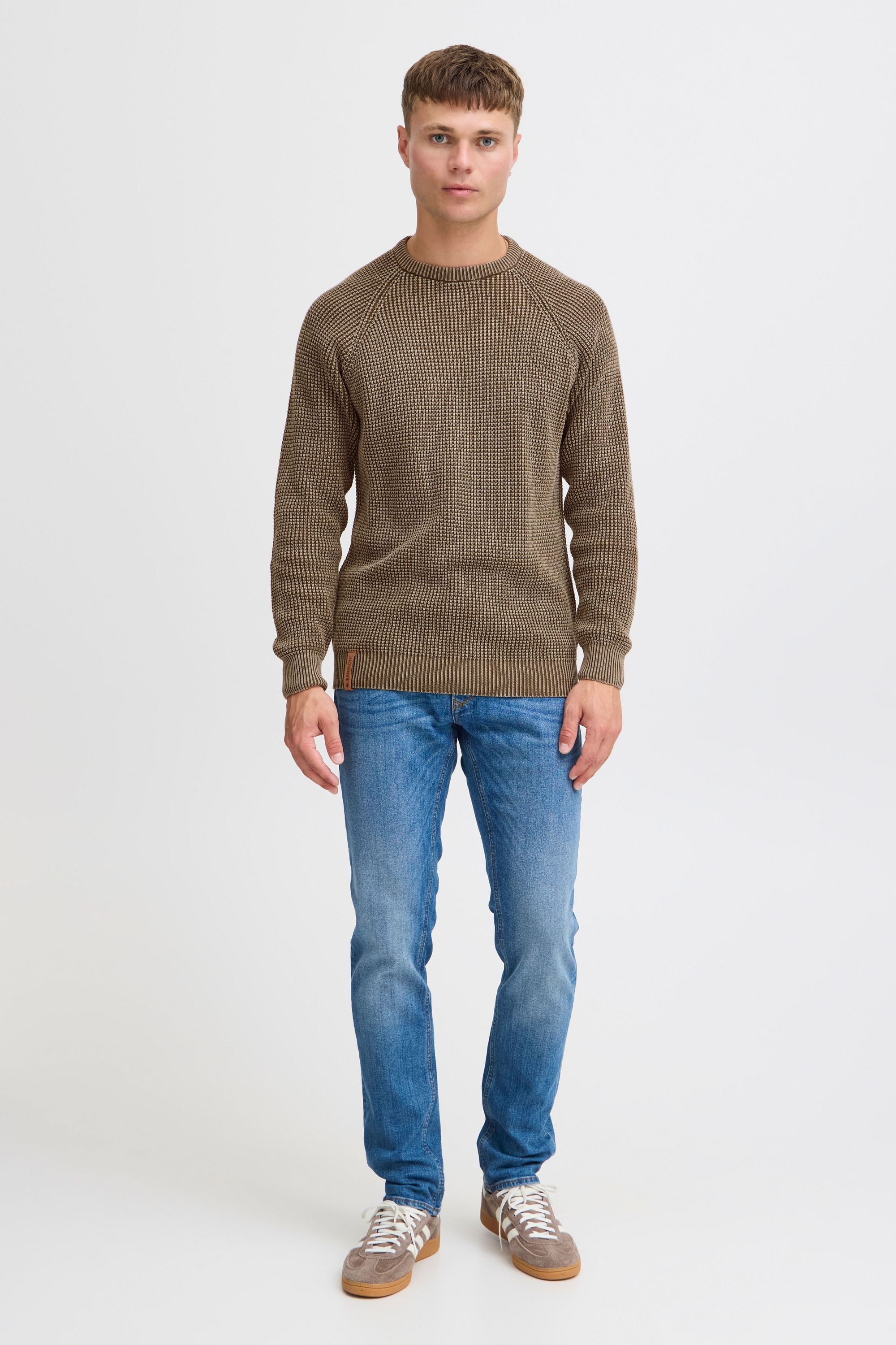 Indicode Strickpullover IDRockford Strickpulli in Waffelstrick-Optik