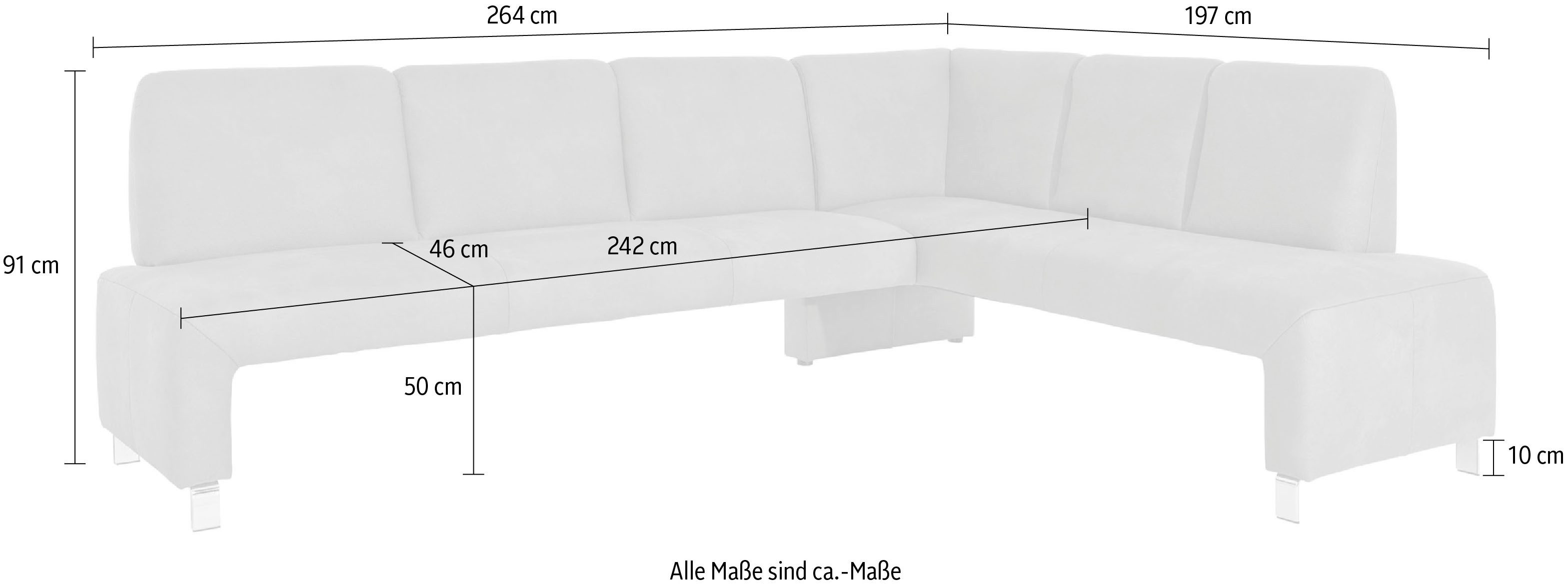 exxpo - sofa fashion Eckbank Intenso, modern, 263/198 cm (B/T), hohe Bodenfreiheit, frei im Raum stellbar, hoher Sitzkomfort – Bild 4 von 5