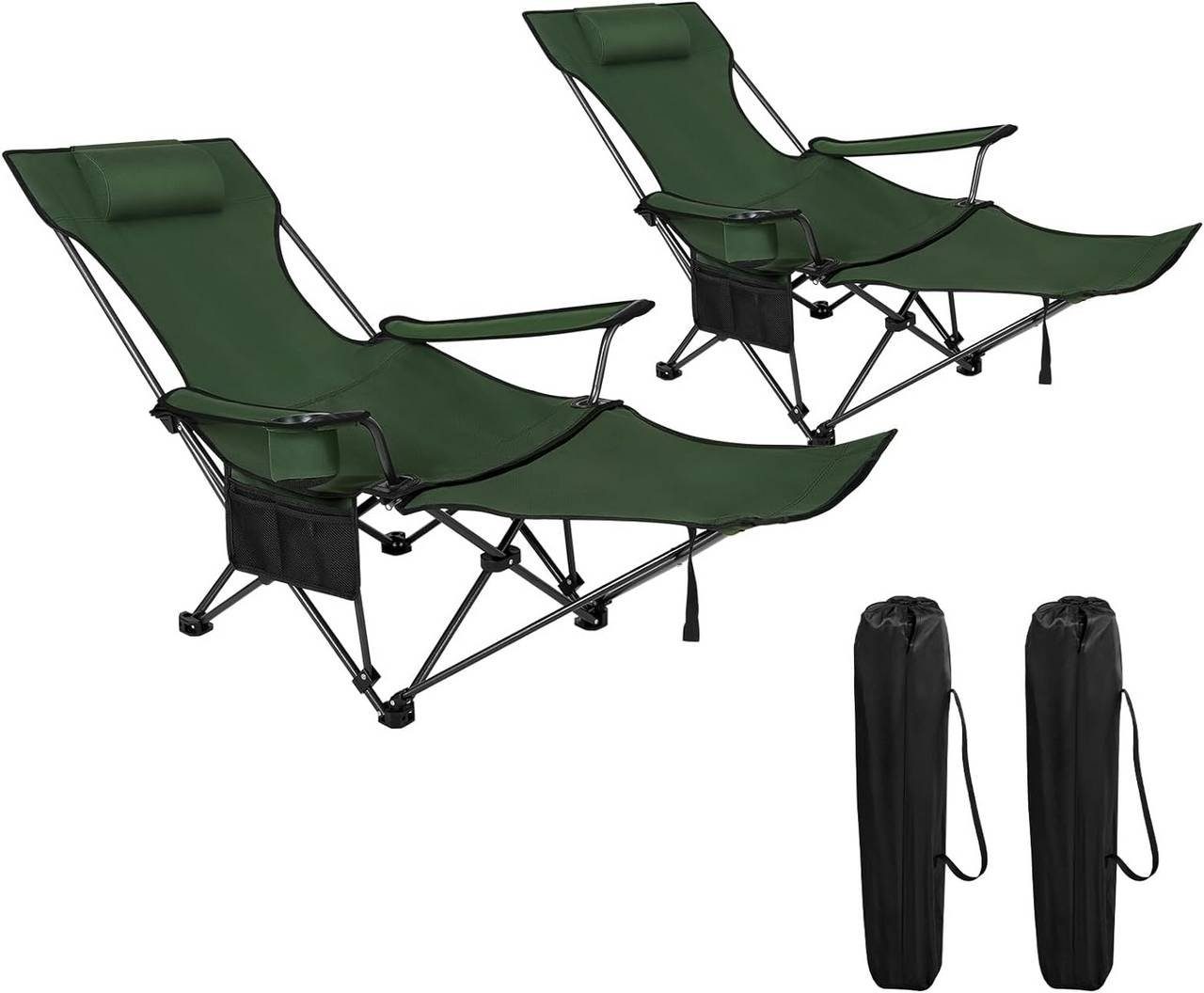 Woltu Campingstuhl (2 St), klappbar für Outdoor mit Armlehnen