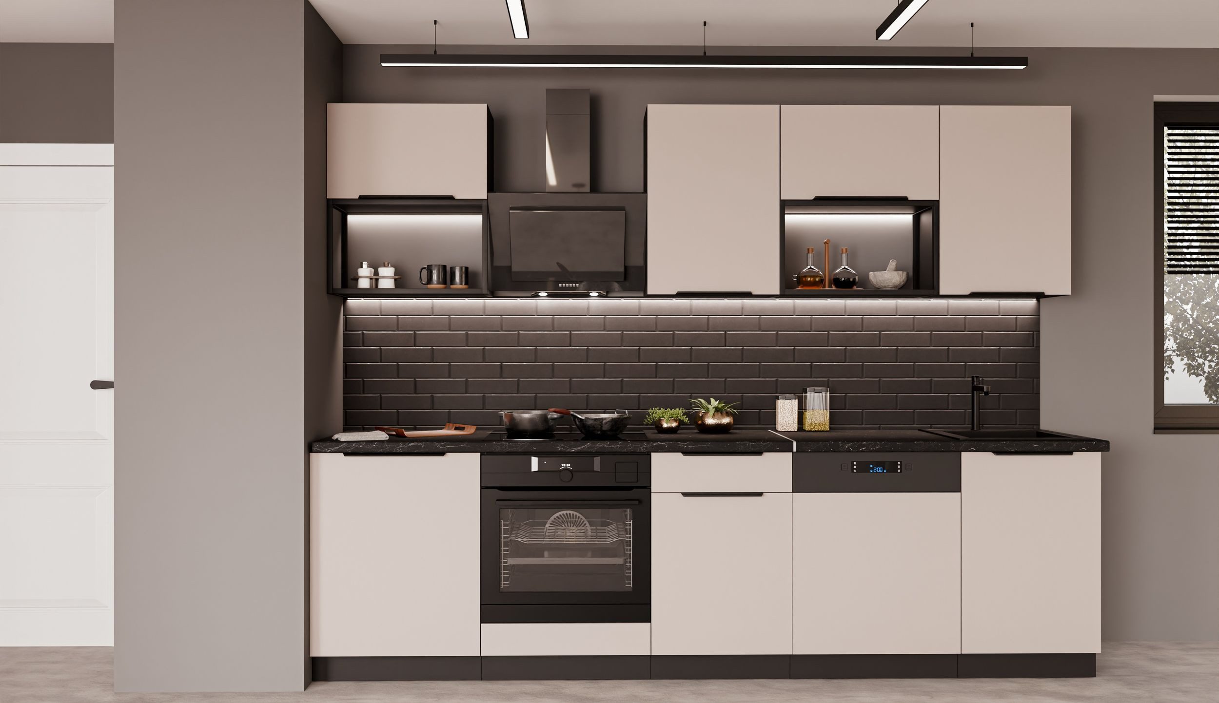 Küchen-Preisbombe Küchenzeile ARONA BASIC LOFT 280 cm Küchenblock Küche Ein günstig online kaufen