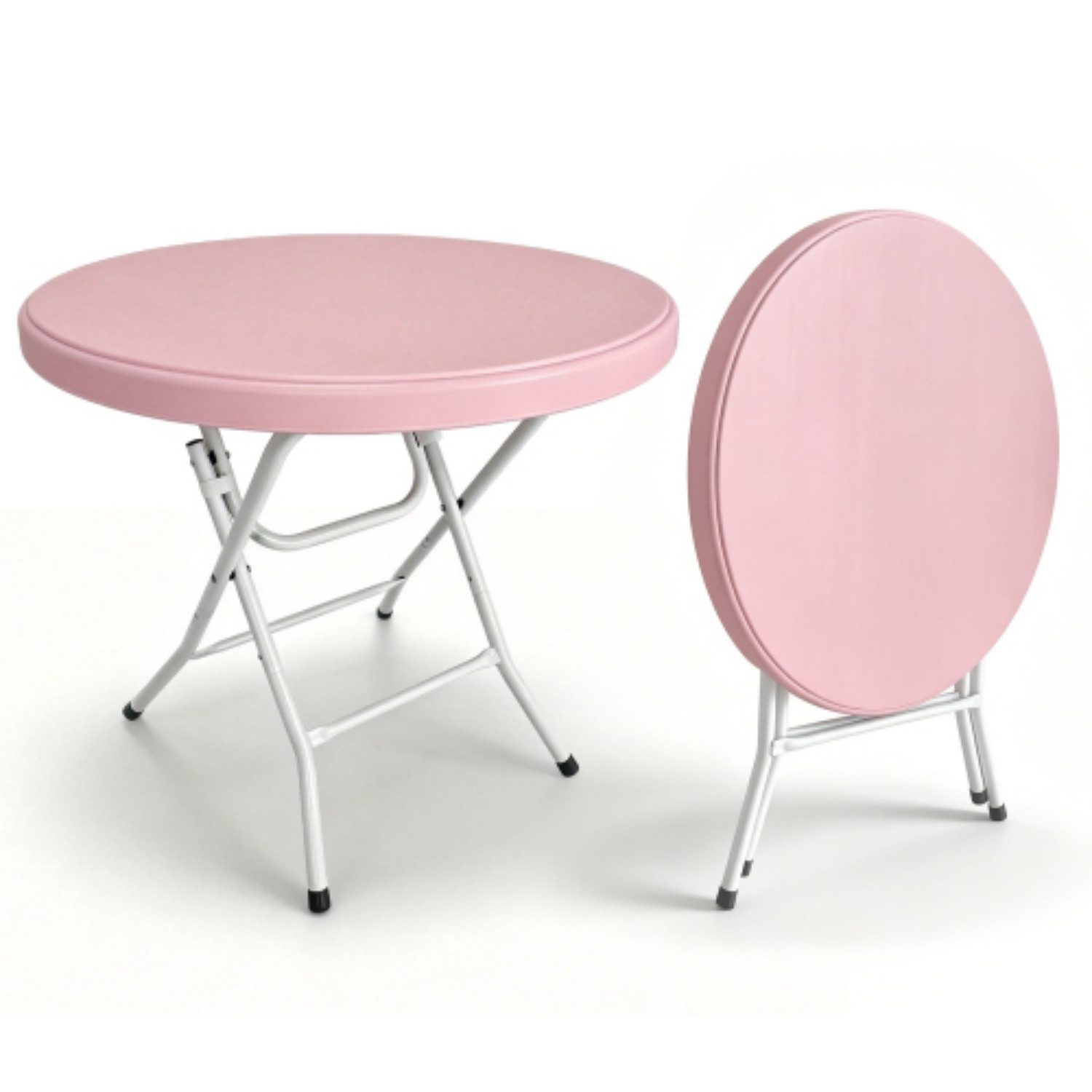 ANYSUN Klapptisch rund Ø80 cm, Gartentisch klappbar, Bistrotisch für Balkon, Leicht, werkzeuglos & platzsparend für Camping, Party & Terrasse