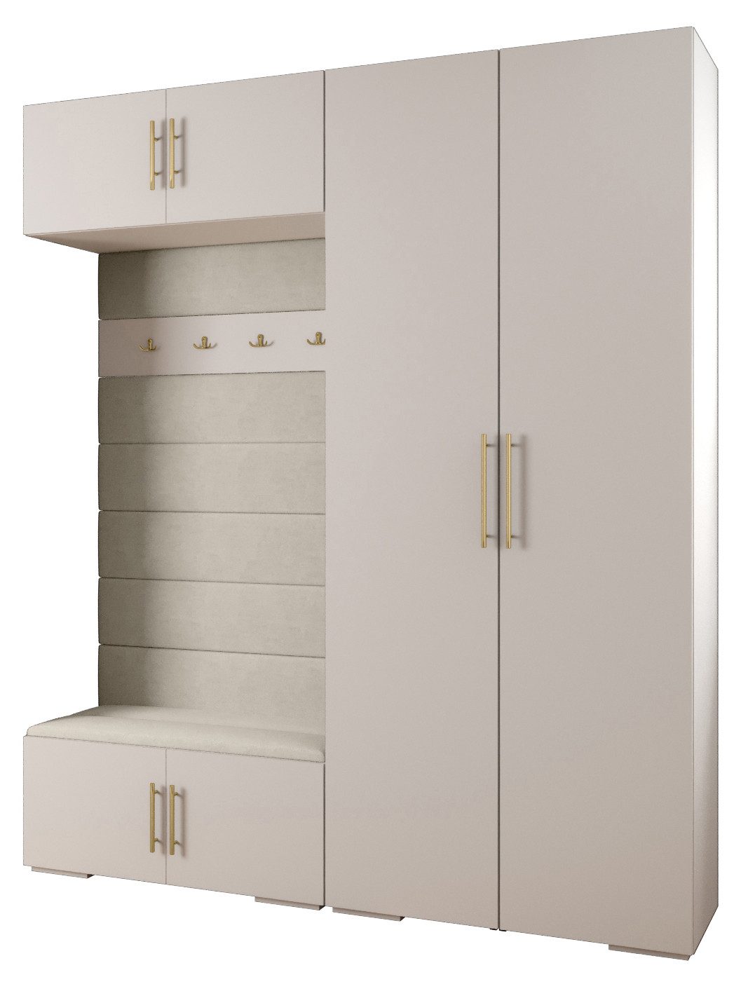 ABIKS MÖBEL Kompaktgarderobe INOVA 3 SATZ 18 Möbelset, Garderobe mit Kleiderstange und Regalen