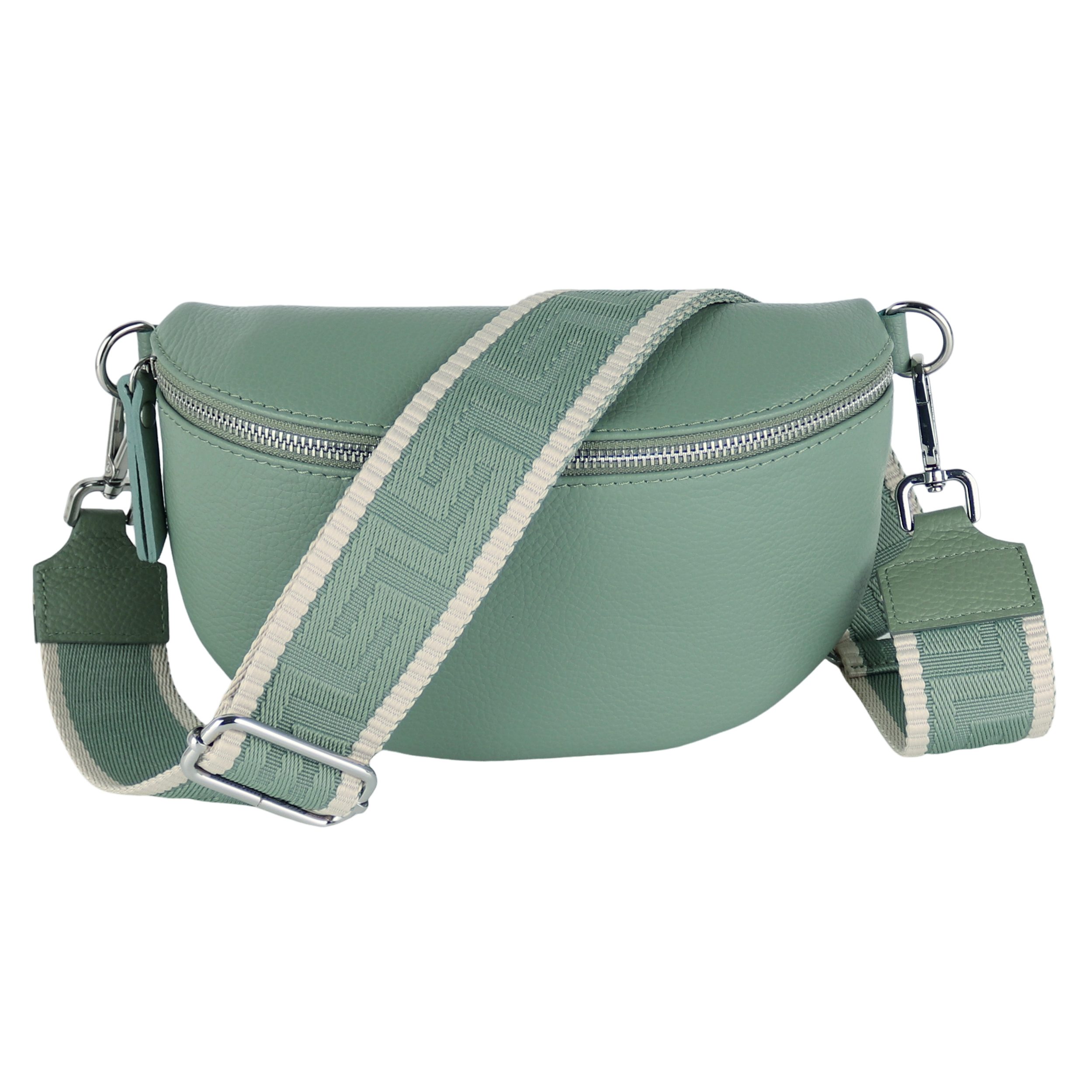 Bauchtasche Damen, Echtleder, Leder, Made in Italy, Umhängetasche, Brusttasche