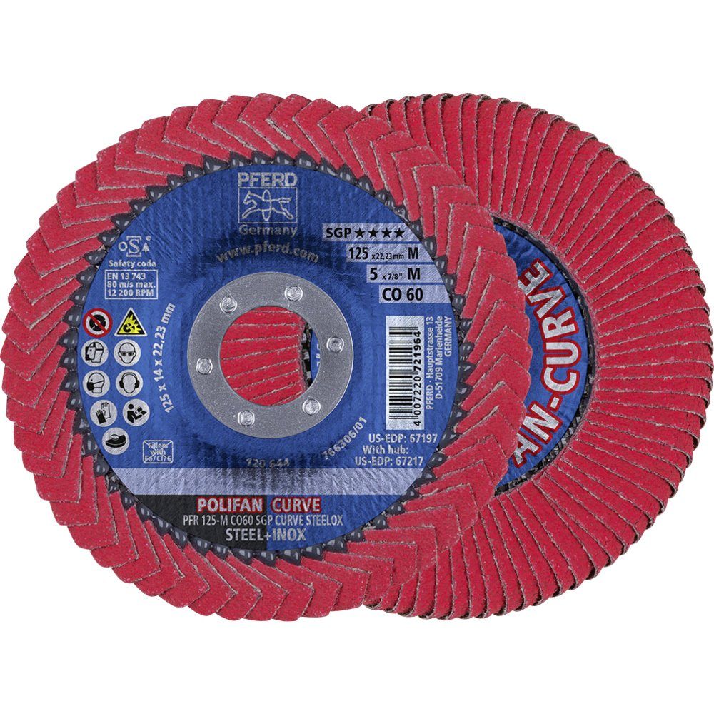 Pferd Schleifscheibe PFERD TOOLS 67689056 Co Sgp Curve Steelox Fächerschleifscheibe Durchme