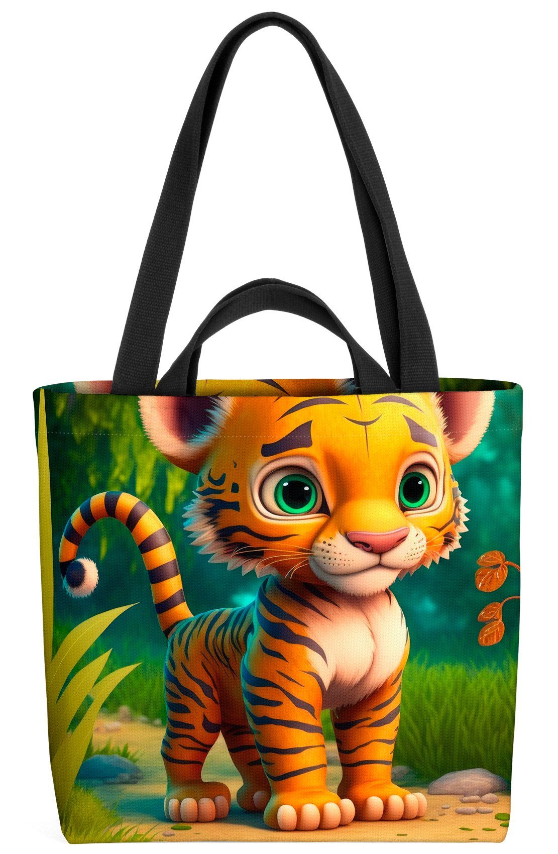tiger Dschungel Henkeltasche Kind (1-tlg), Baby Safari plüsch VOID Tiger Zeichentrick katze Kind
