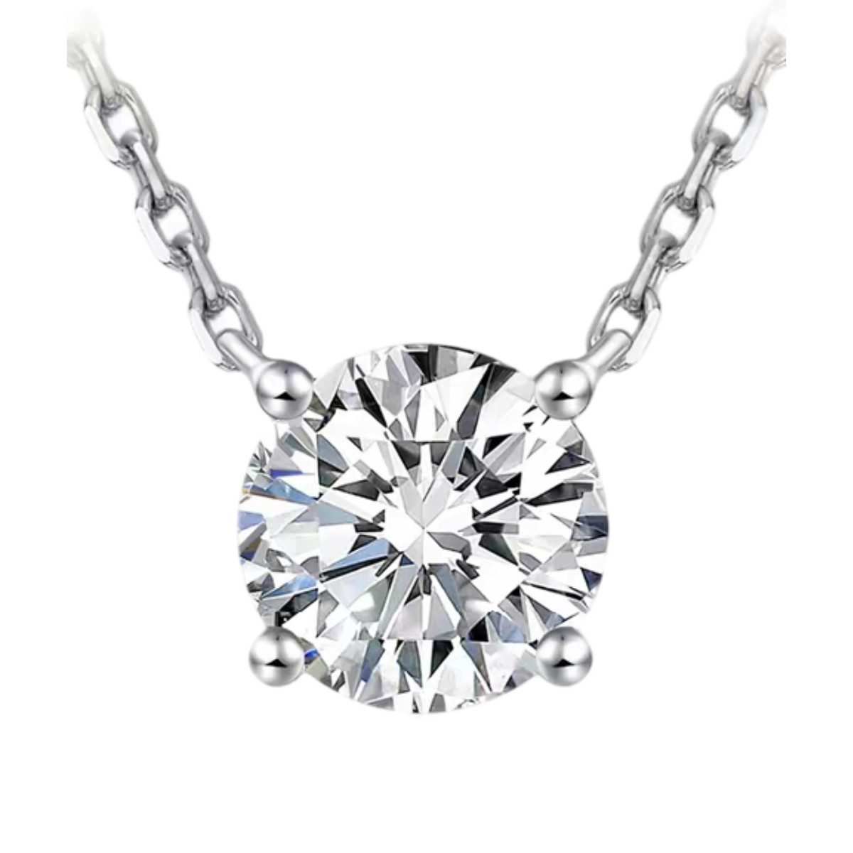 Jumpeak Kette mit Anhänger 14k Gold,IGI-Zertifikat, Damenhalskette, Halskette mit Diamantanhänger