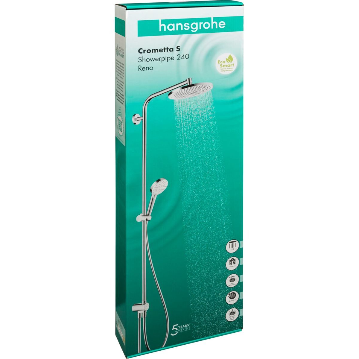 hansgrohe Brausegarnitur Crometta S Showerpipe 240 1jet EcoSmart Reno chrom