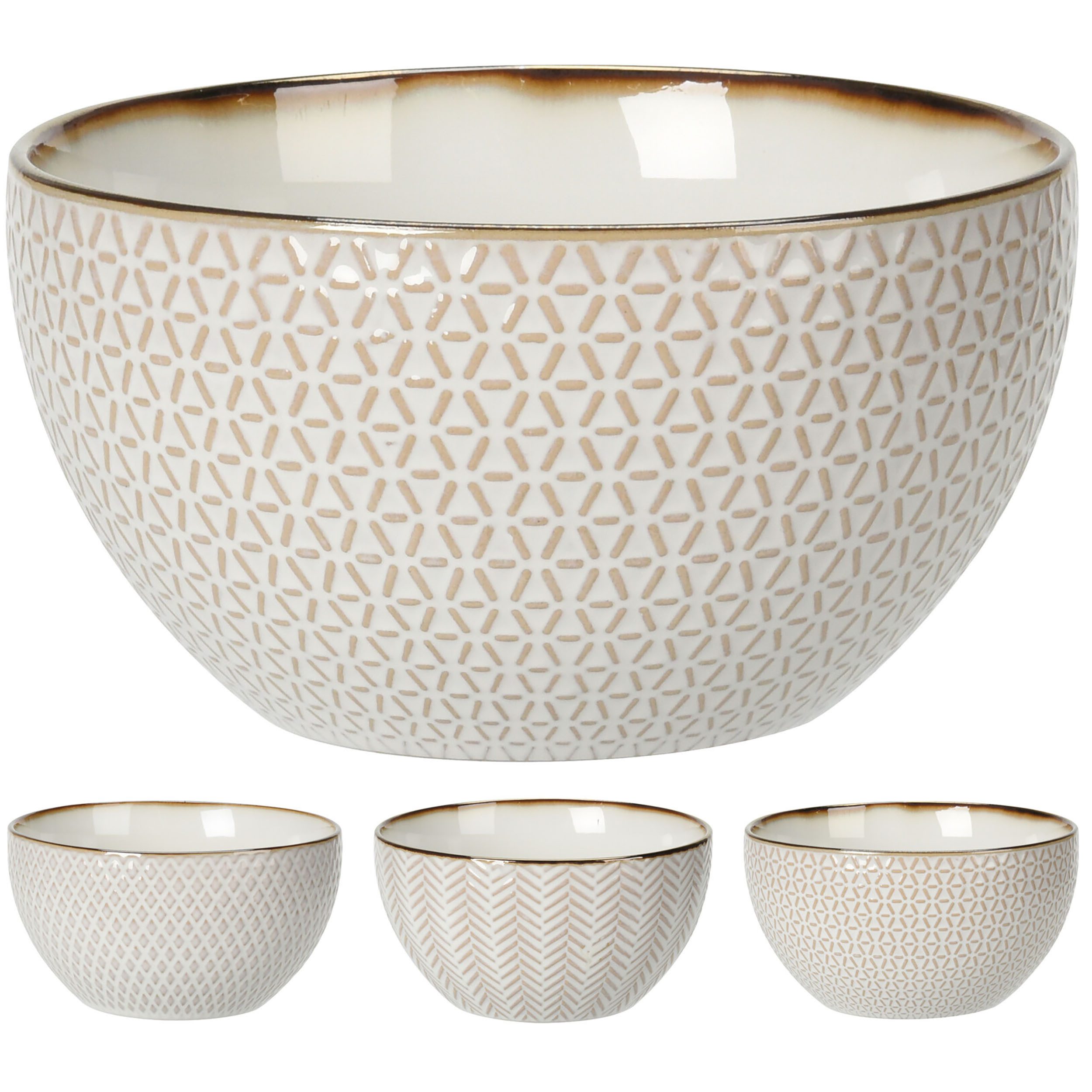 Annastore Müslischale 4-tlg. Set Schalen aus Porzellan Porzellanschalen Snackschalen, (4-tlg), 680 ml, Salatschalen, Dessertschalen, Spülmaschinenfest