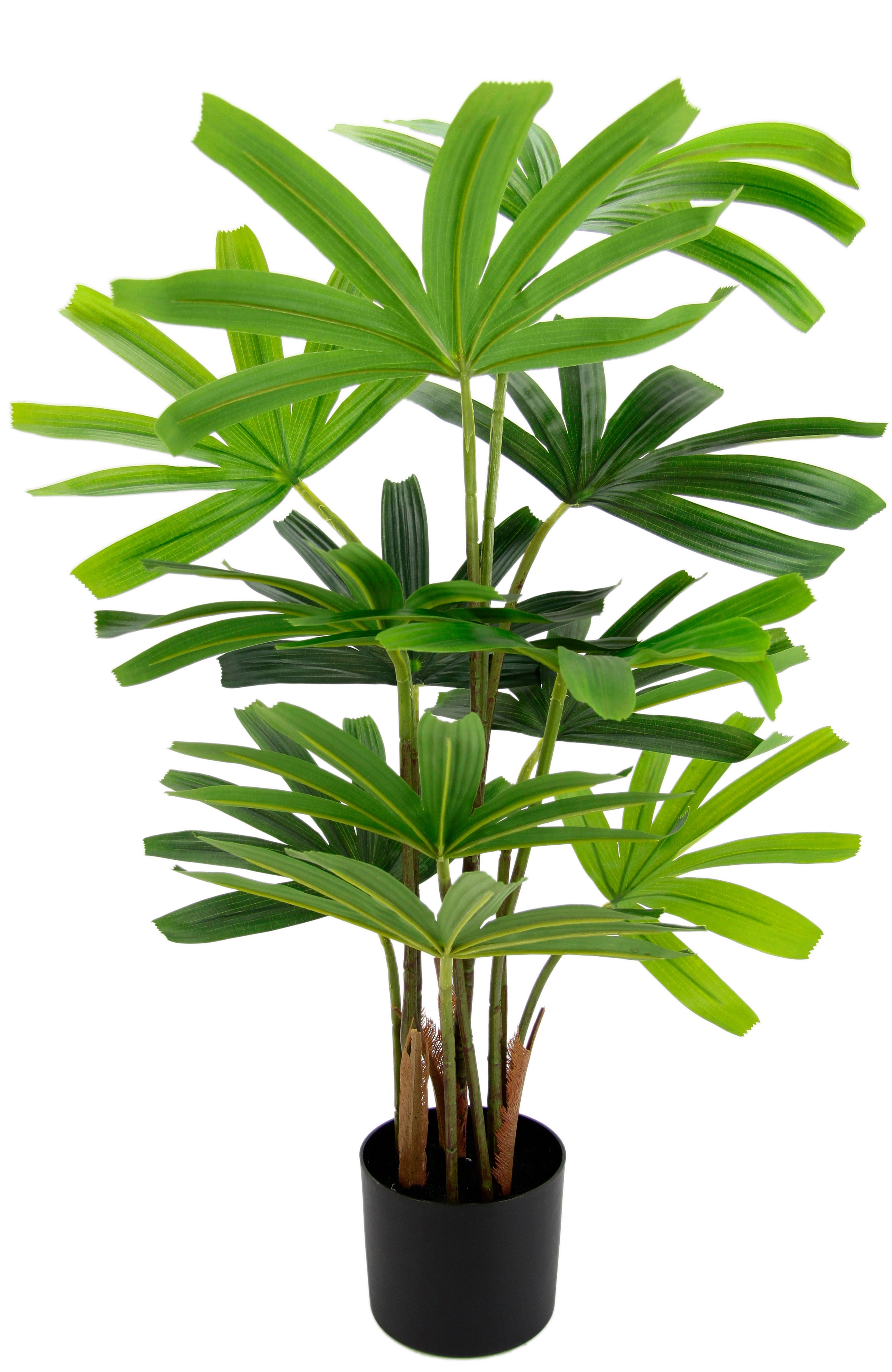 Kunstbaum Palme Rhapis im Topf Künstliche Palme Excelsa Steckenpalme Raphiapalme
