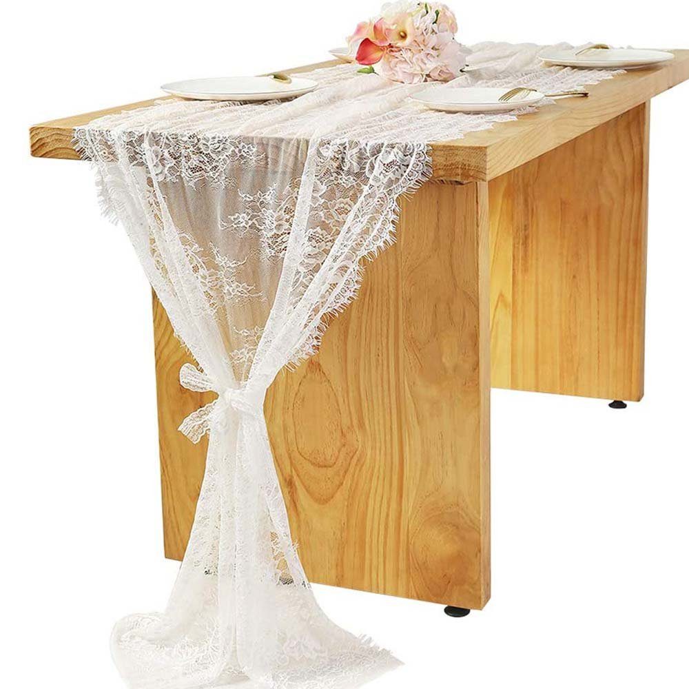 Bestickte Vintage CTGtree Tischdecke Weiße Tischläufer Spitzenauflage in Spitze