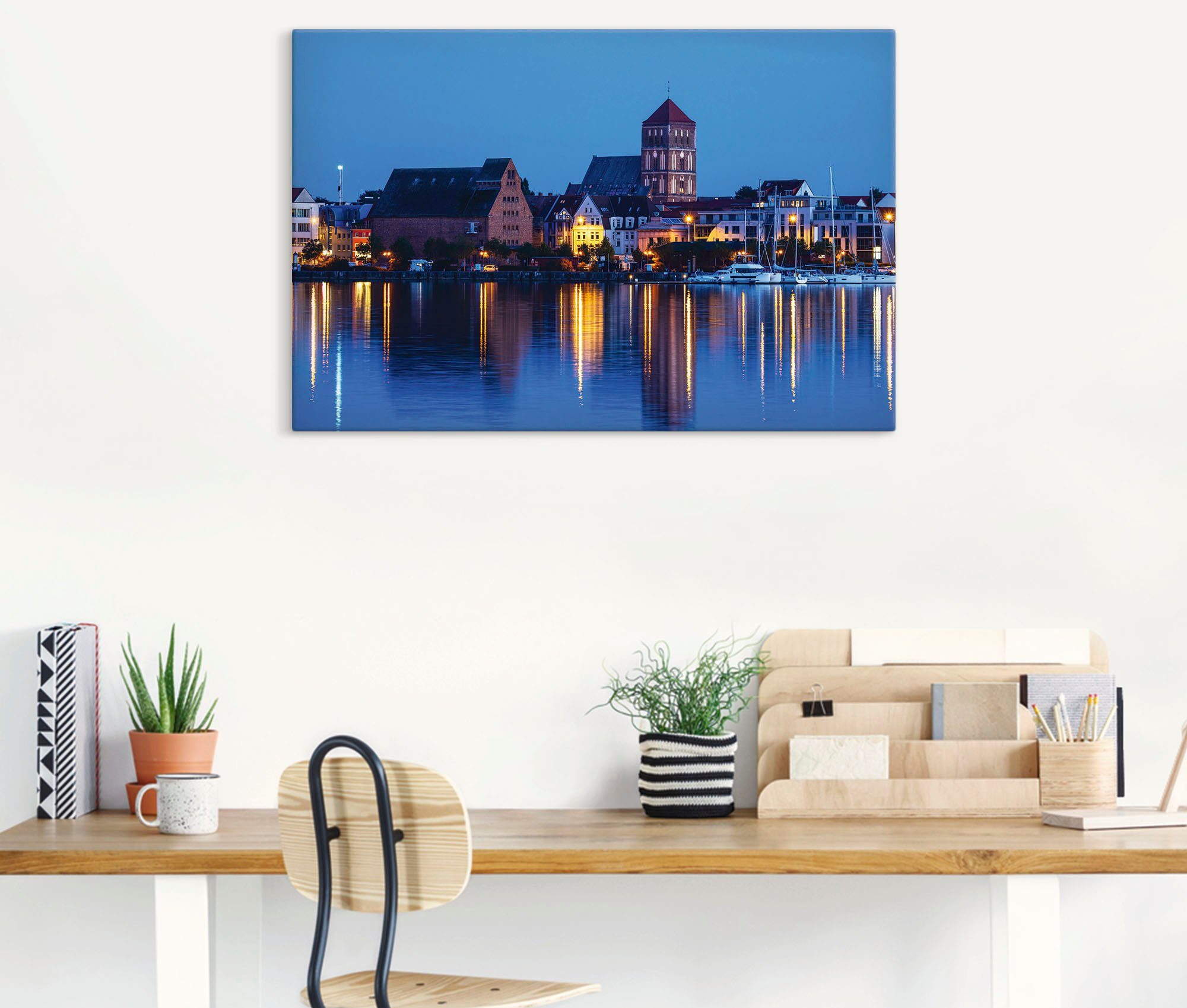Artland Wandbild »Blick über Warnow auf Rostock II«, Rostock (1 Stück), in vielen Größen & Produktarten - Alubild / Outdoorbild für den Außenbereich, Leinwandbild, Poster, Wandaufkleber / Wandtattoo auch für Badezimmer geeignet-HomeTrends