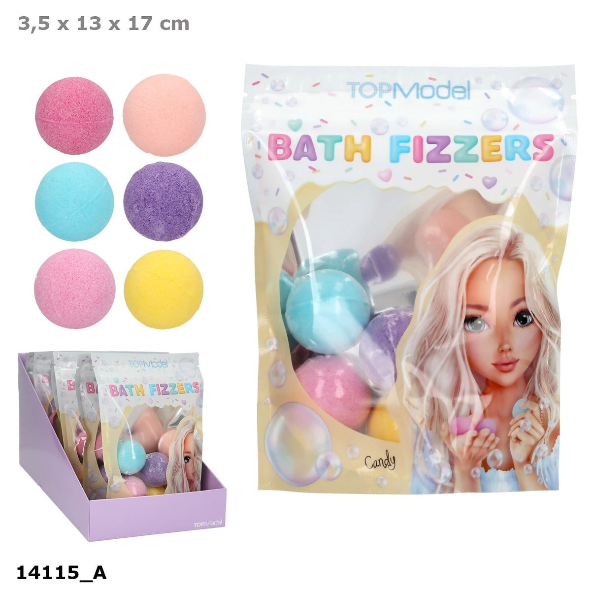Depesche Spiel TOPModel Badebomben CANDY GLAM - 6 bunte Badekugeln
