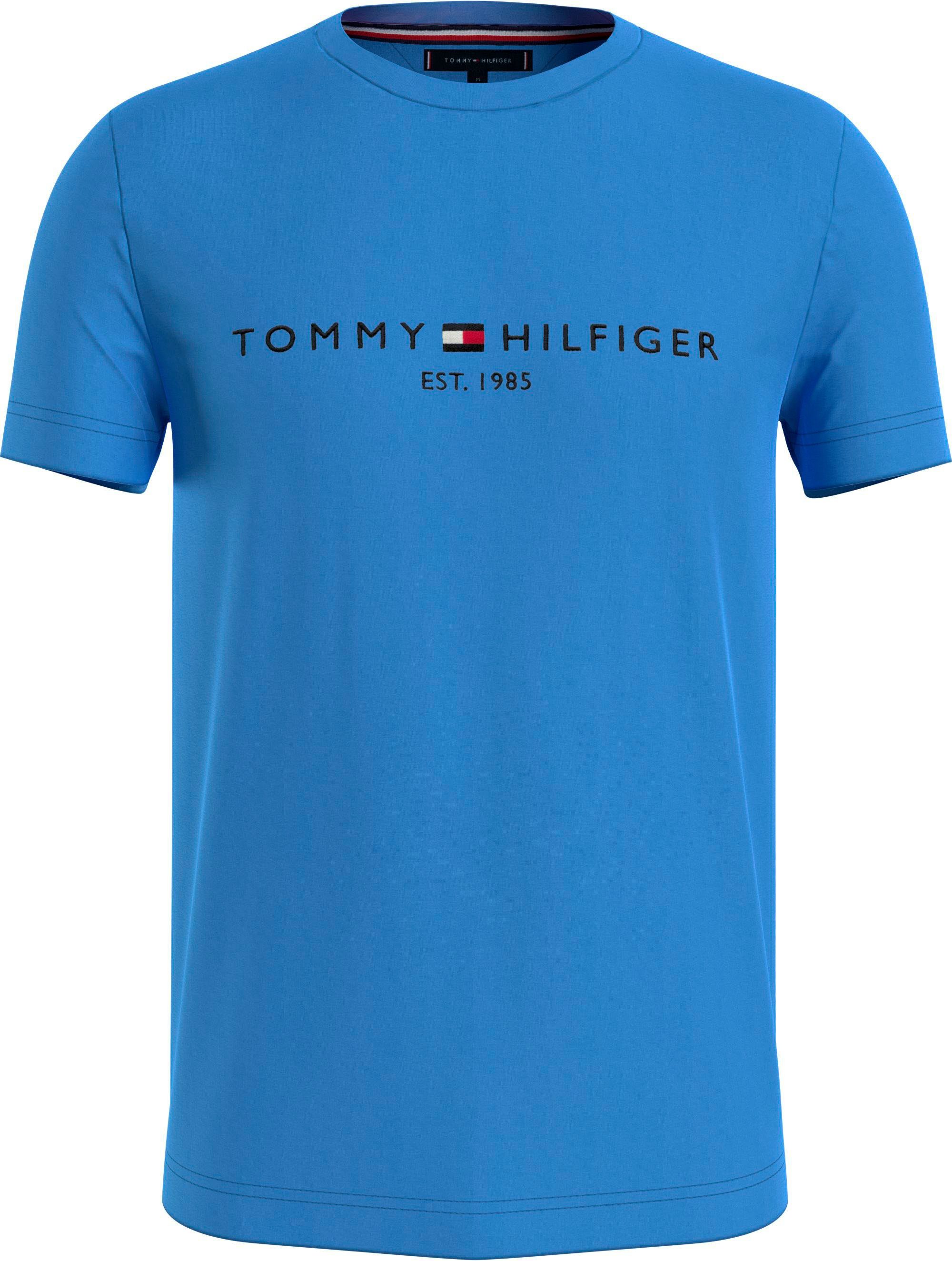 Tommy Hilfiger T-Shirt TOMMY LOGO TEE aus reiner, nachhaltiger Baumwolle Blue Spell