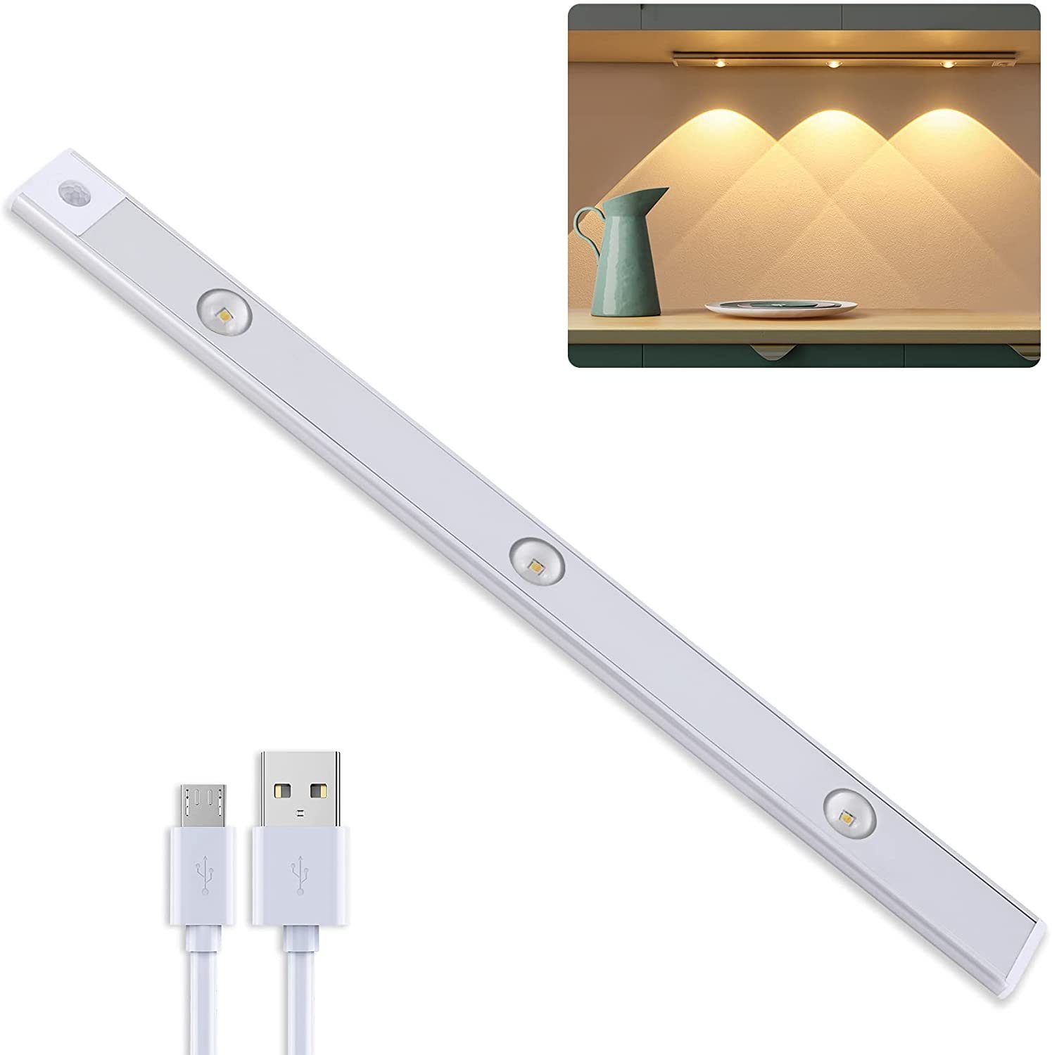 Kaufe LED-Bewegungsmelder, Schrank-Nachtlicht, kabellose USB-LED