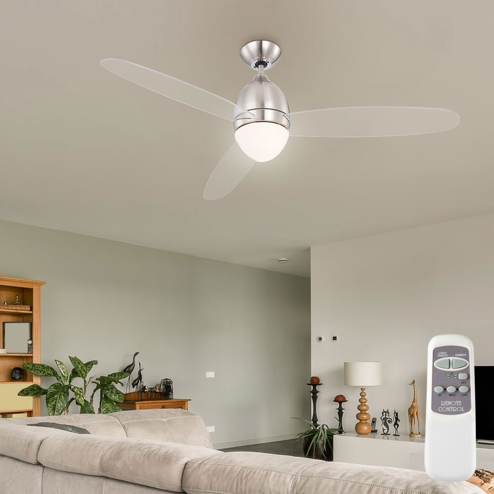 Deckenventilator, Fernbedienung LED mit Deckenventilator und Ventilator Beleuchtung etc-shop 19W