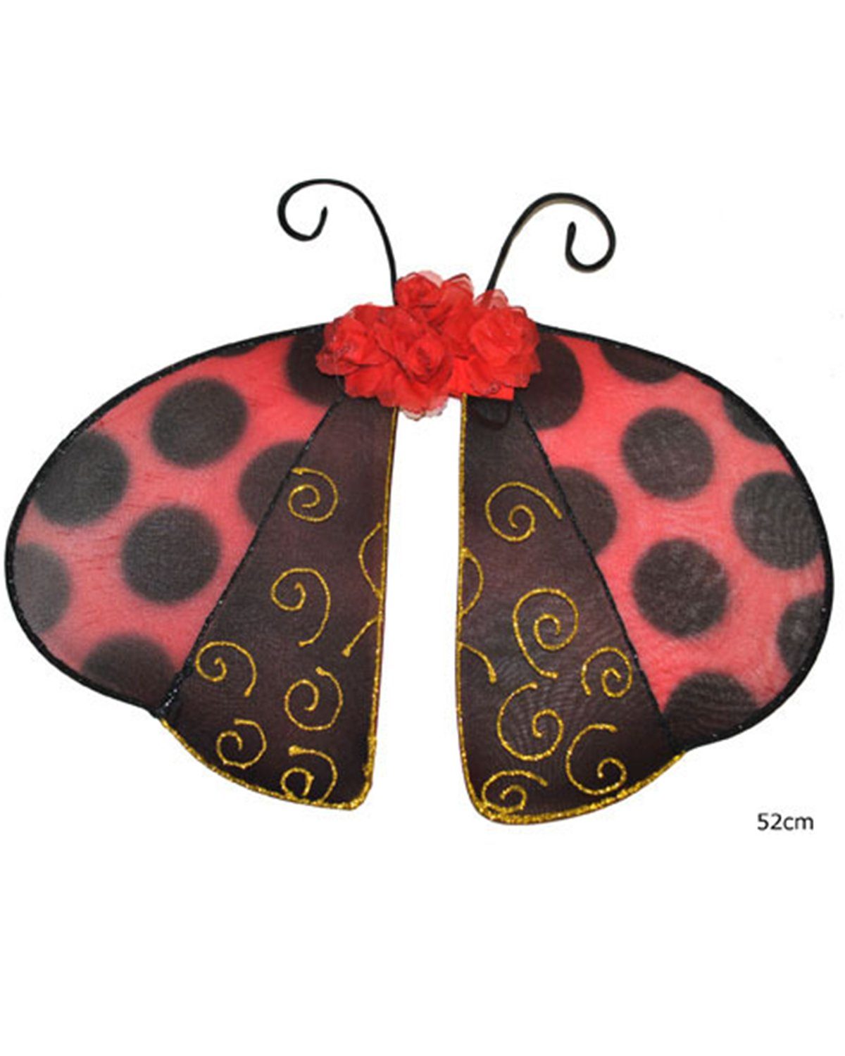 Kostüm-Flügel Marienkäfer Flügel mit Glitzer 52 x 25 cm, Zubehö
