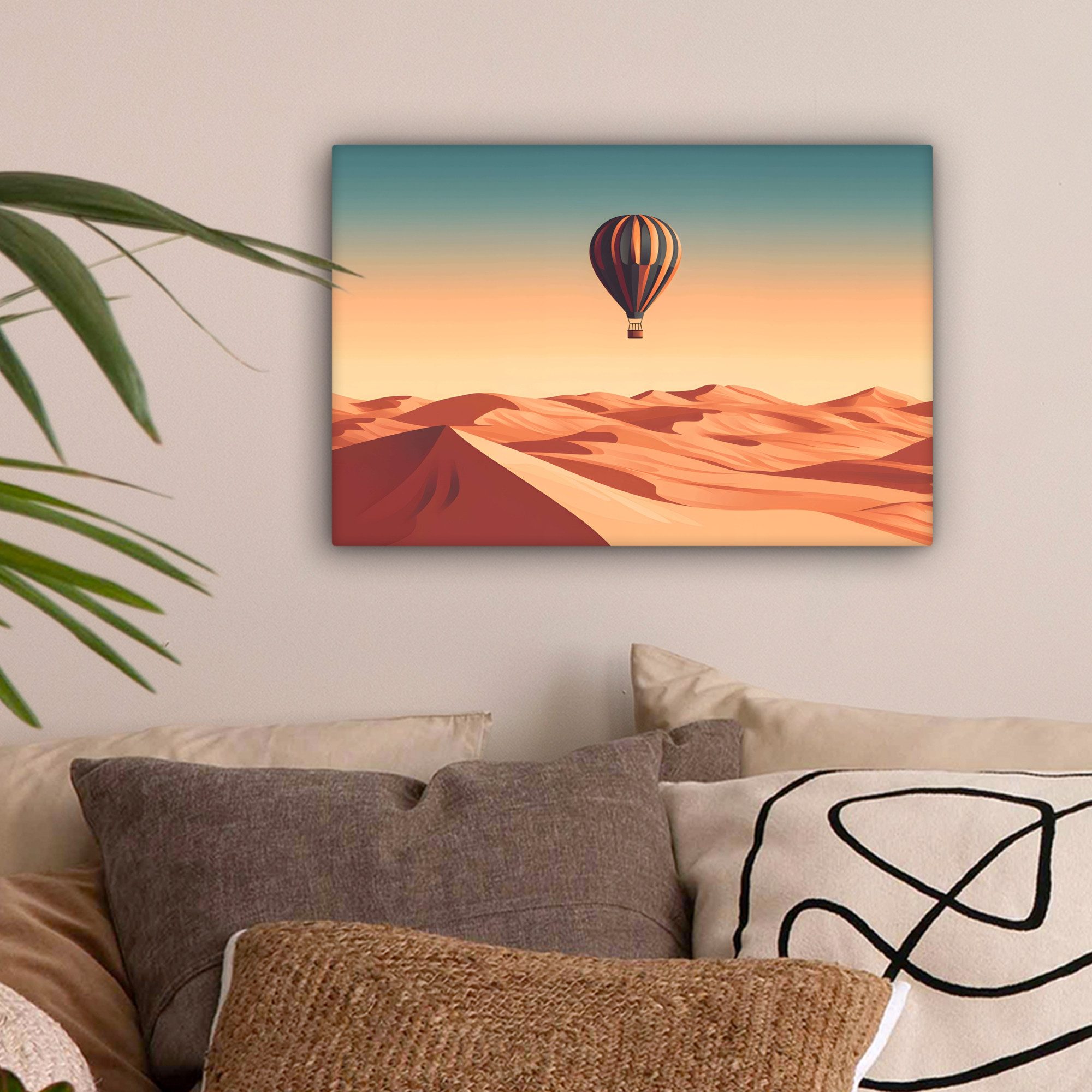 OneMillionCanvasses® Leinwandbild Heißluftballon - Wüste - günstig online kaufen