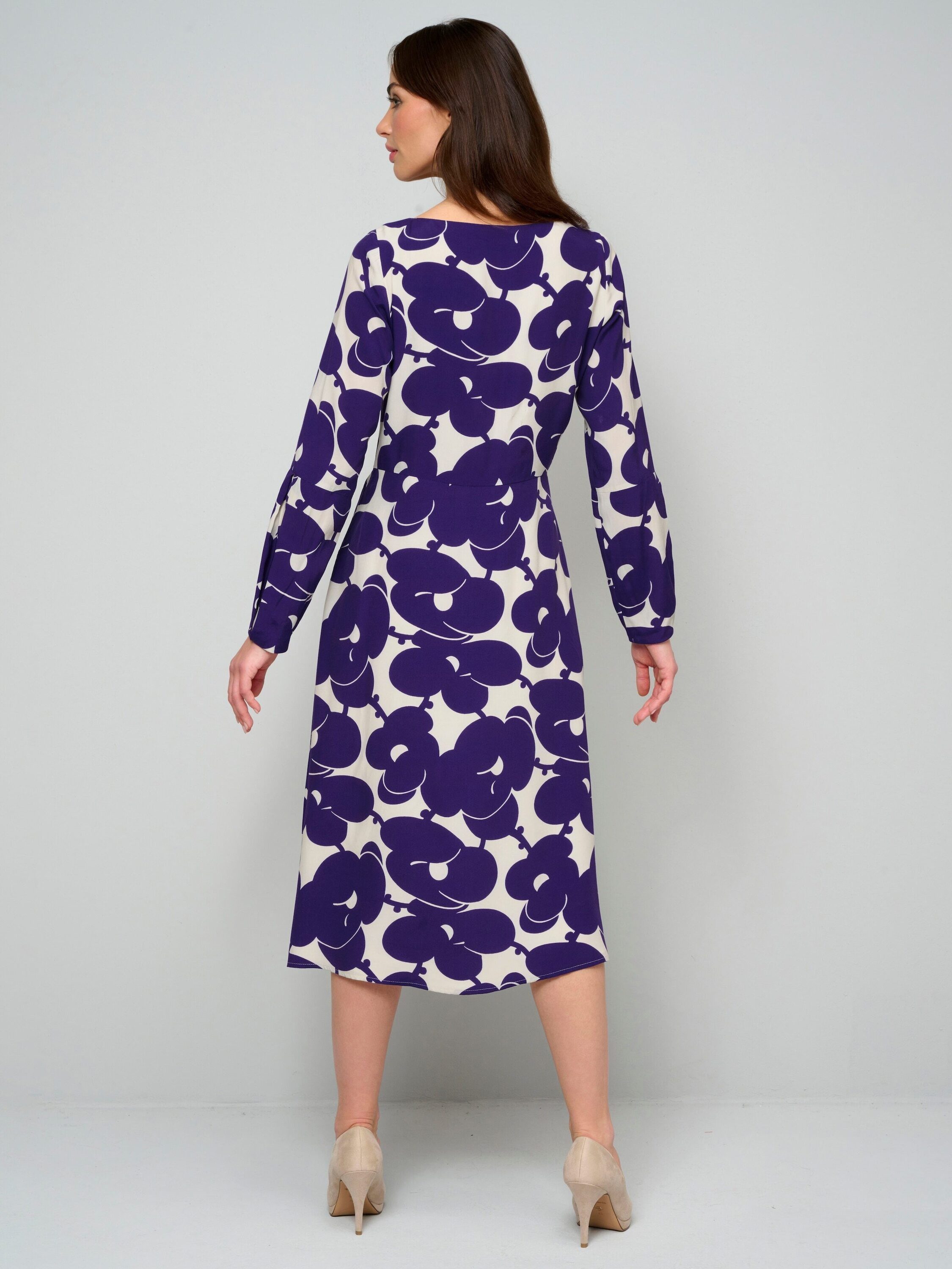 Alba Moda Druckkleid Florales Druckkleid mit Kellerfalte