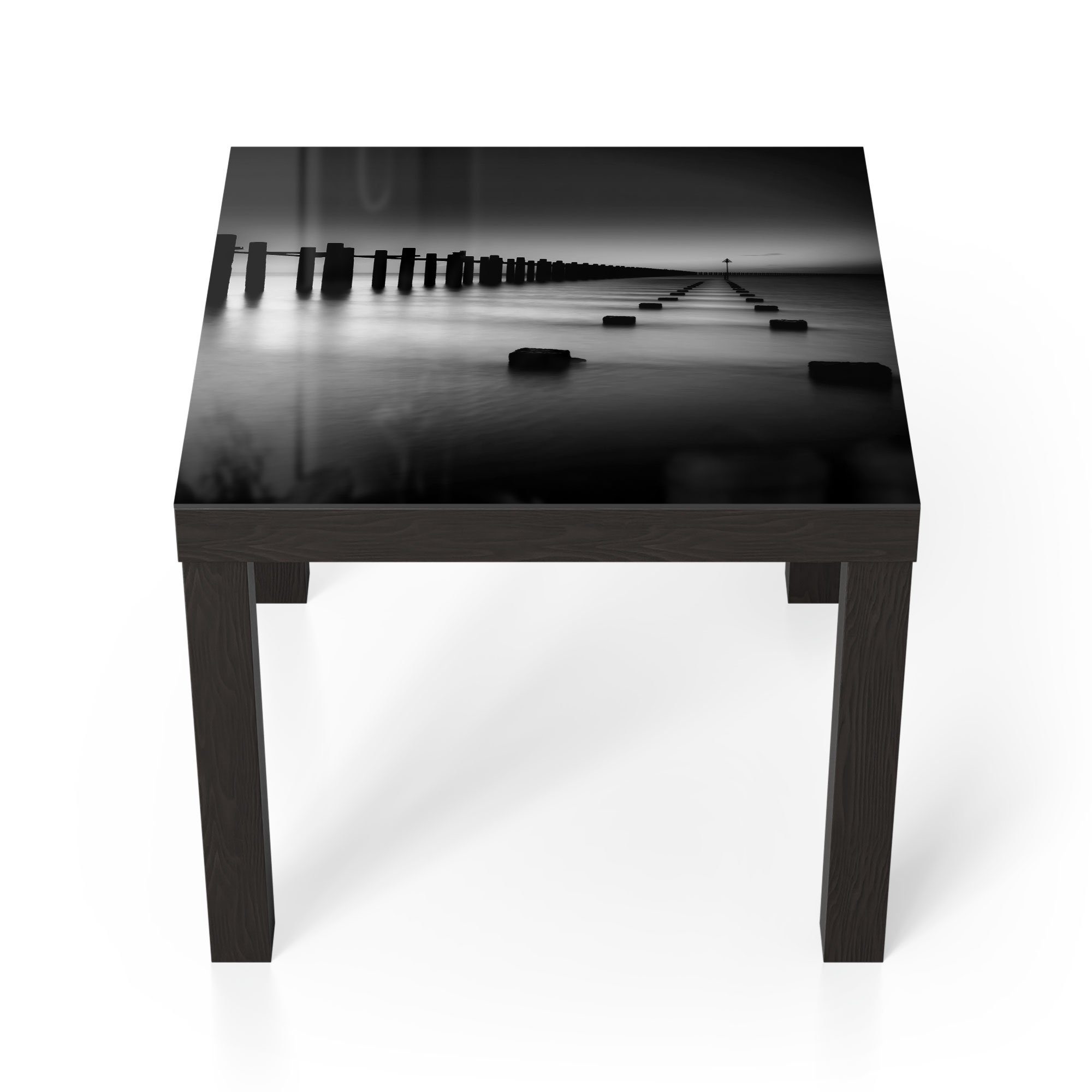 DEQORI Couchtisch 'Mündung der Themse', Glas Beistelltisch Glastisch modern Schwarz
