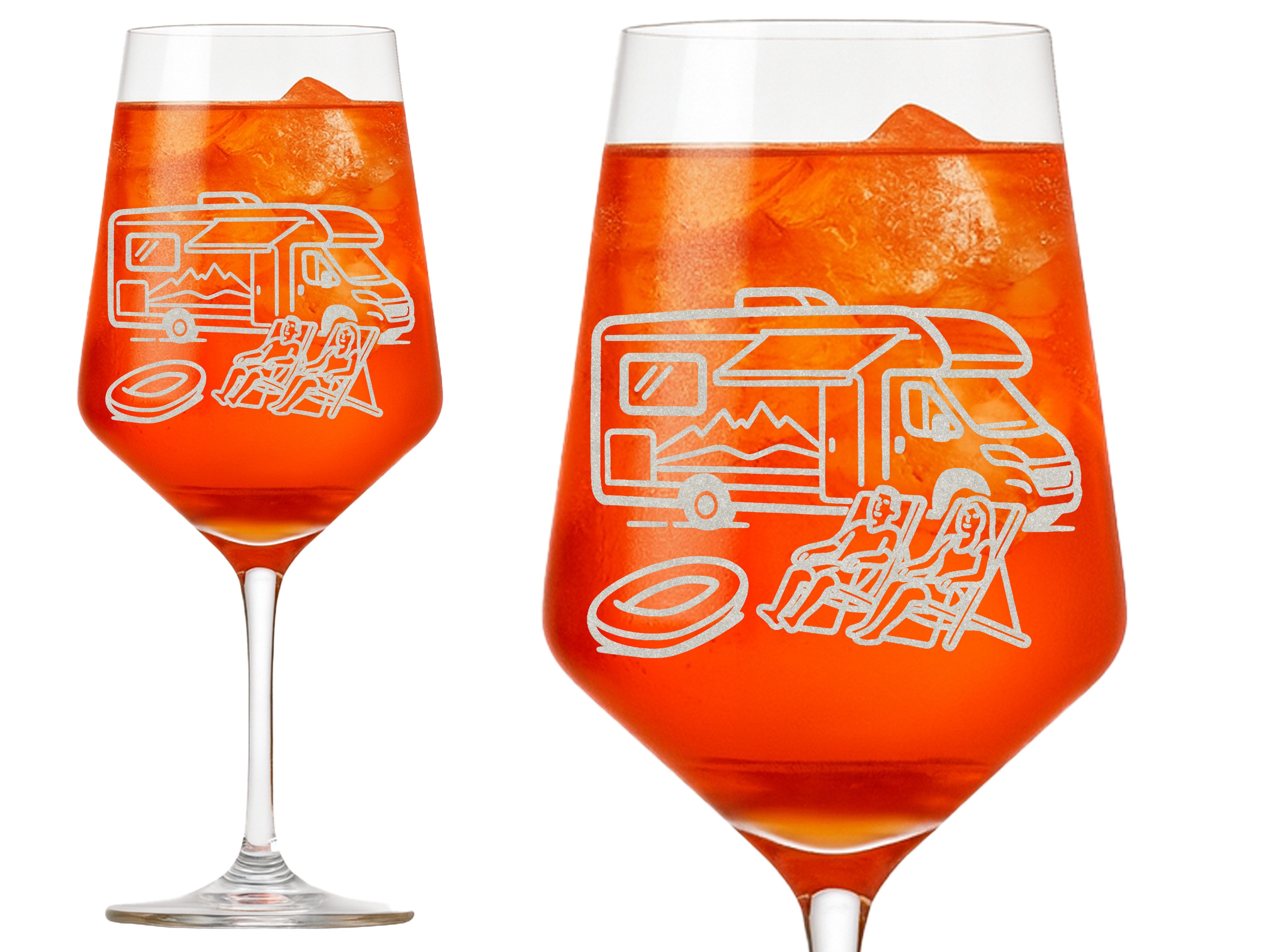 eXODA Weinglas Gravur Camper 350ml spülmaschinenfest für Weinliebhaber, 1-tlg., Glas, Atemberaubende Darstellung