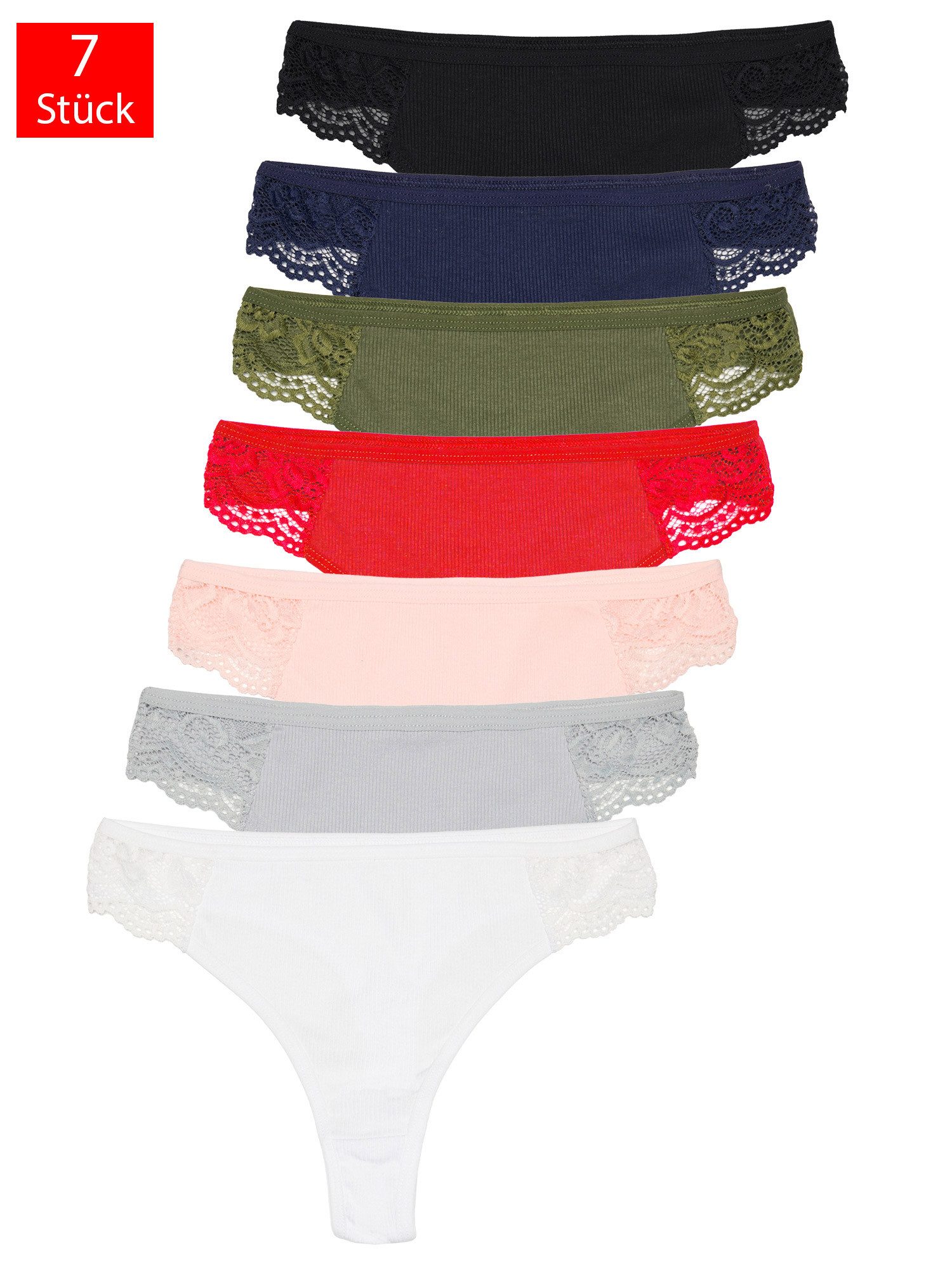 String 7er-Pack Damen Tanga Unterhose F913