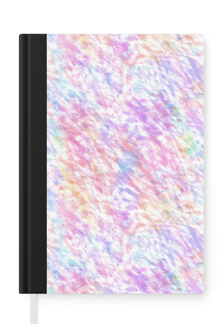 MuchoWow Notizbuch Regenbogen - Farbe - Muster - Krawattenfärbung, Journal, Merkzettel, Tagebuch, Notizheft, A5, 98 Seiten, Haushaltsbuch