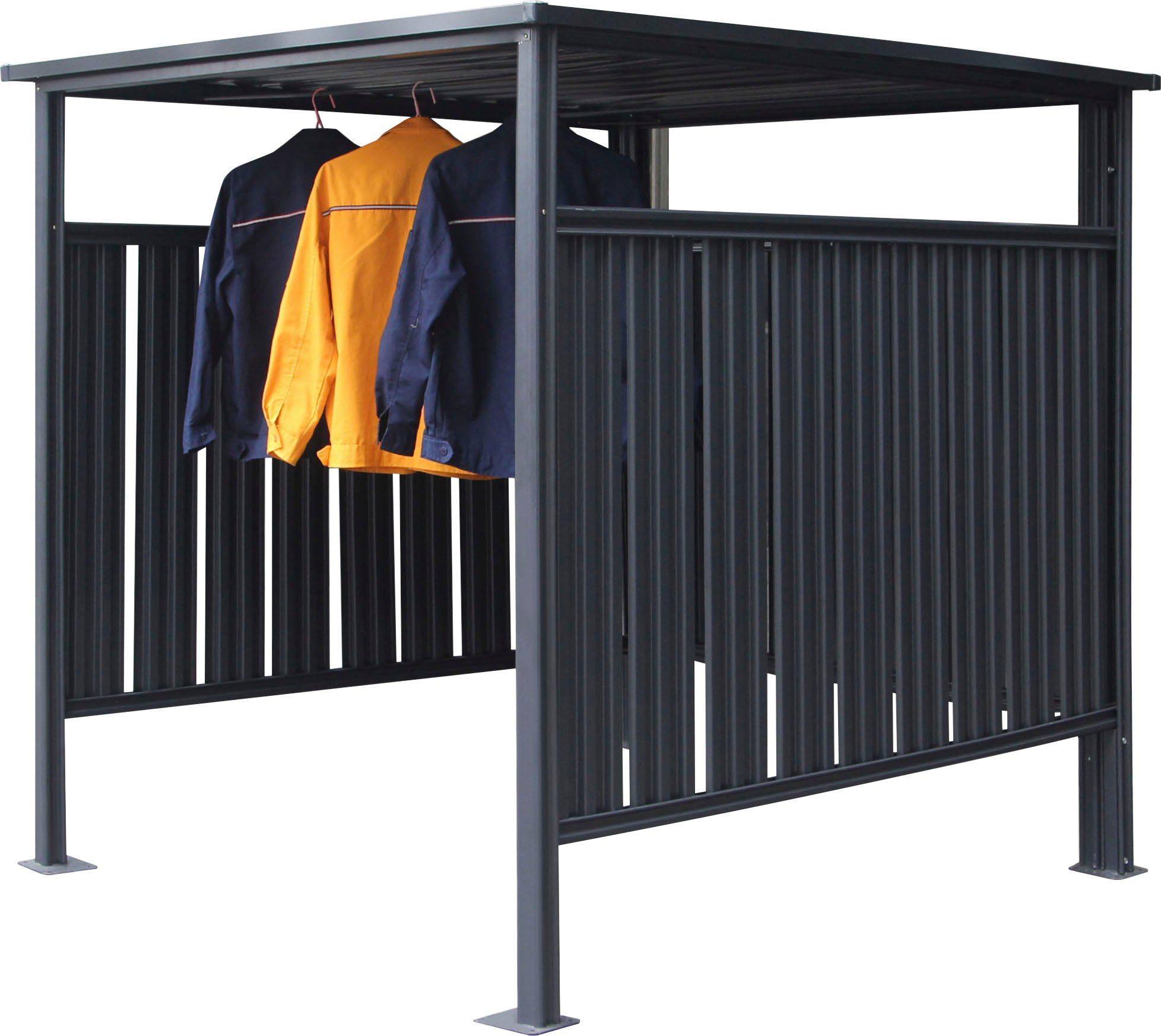 WESTMANN Kaminholzregal, BxTxH:180x200x210 cm, anthrazit, auch als Fahrrad- oder Rauchunterstand