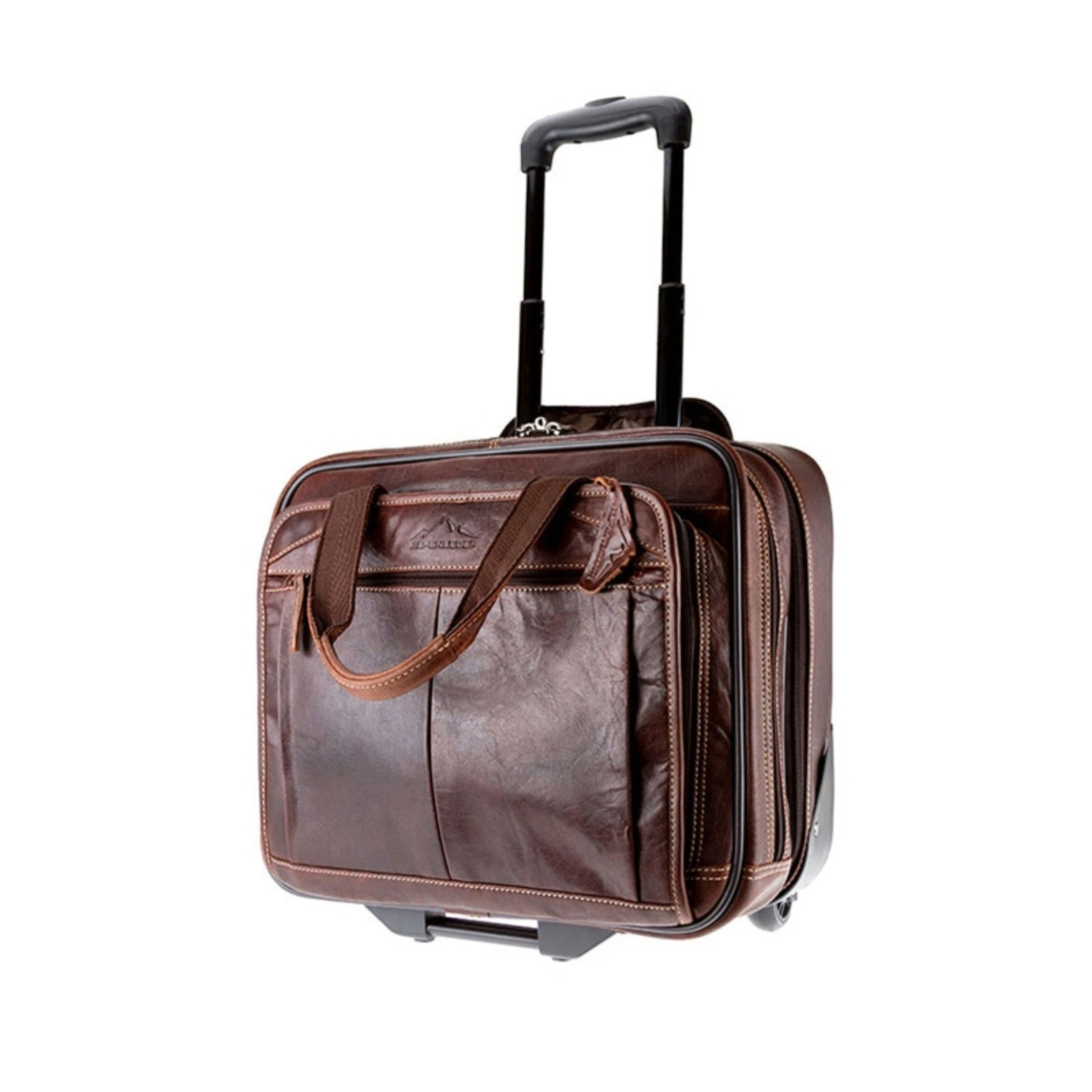 Scippis Trolley FILE TROLLEY DENVER – Edler Leder-Rollkoffer mit leisen Rollen