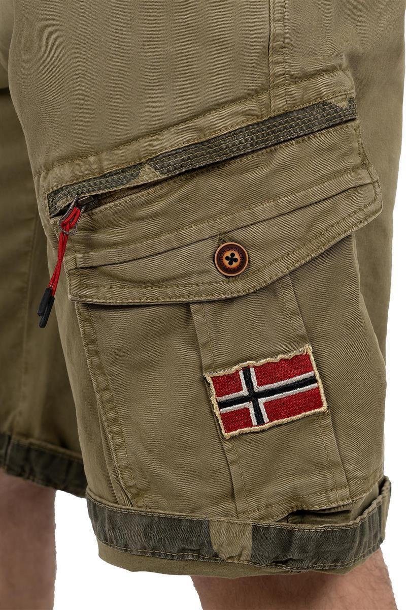 Geo Norway Kurze baparento mastic (1-tlg) verzierten Hose Taschen Shorts Cargo mit Men