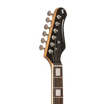 Stagg E-Gitarre SES-60 BLK E-Gitarre mit massivem Erlenkorpus
