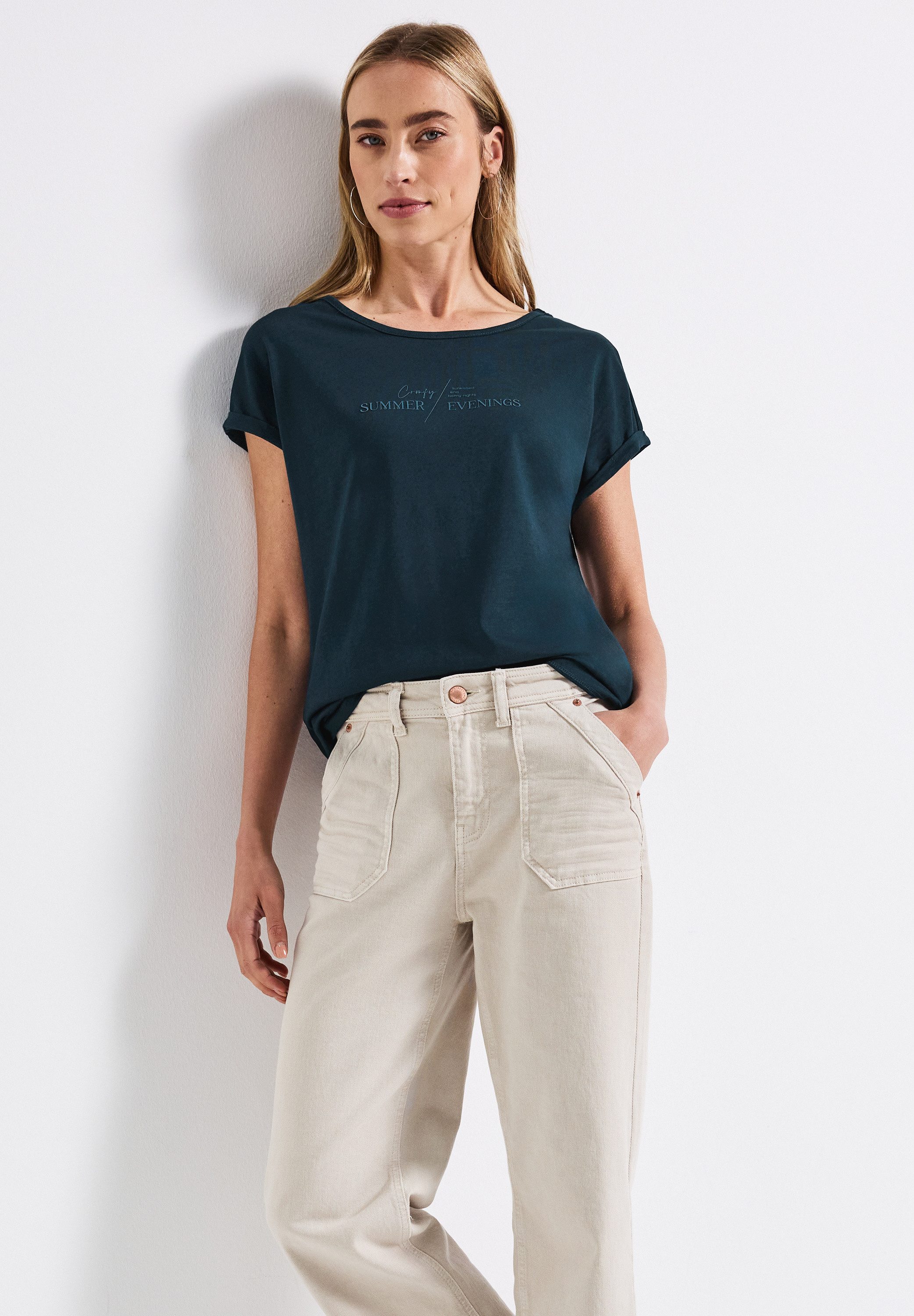 STREET ONE T-Shirt aus Baumwolle mit Stretchante