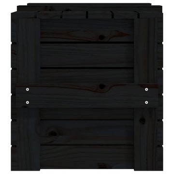 vidaXL Aufbewahrungsbox Truhe Schwarz 58x40,5x42 cm Massivholz Kiefer (1 St)