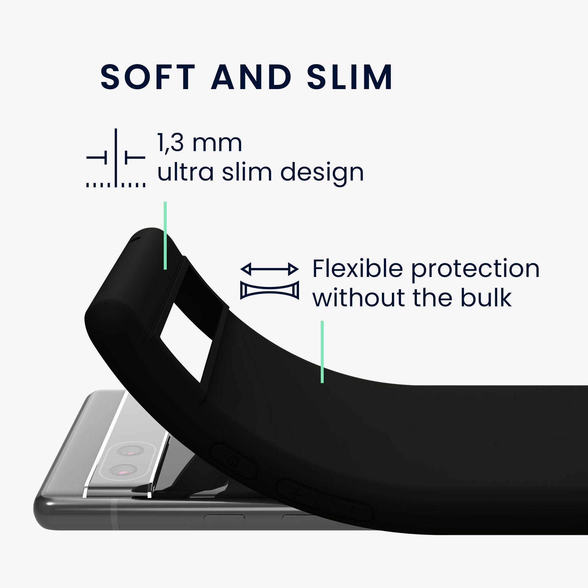 kwmobile Handyhülle Hülle für Google Pixel 6a, Hülle Silikon - Soft Handyhülle - Handy Case Cover