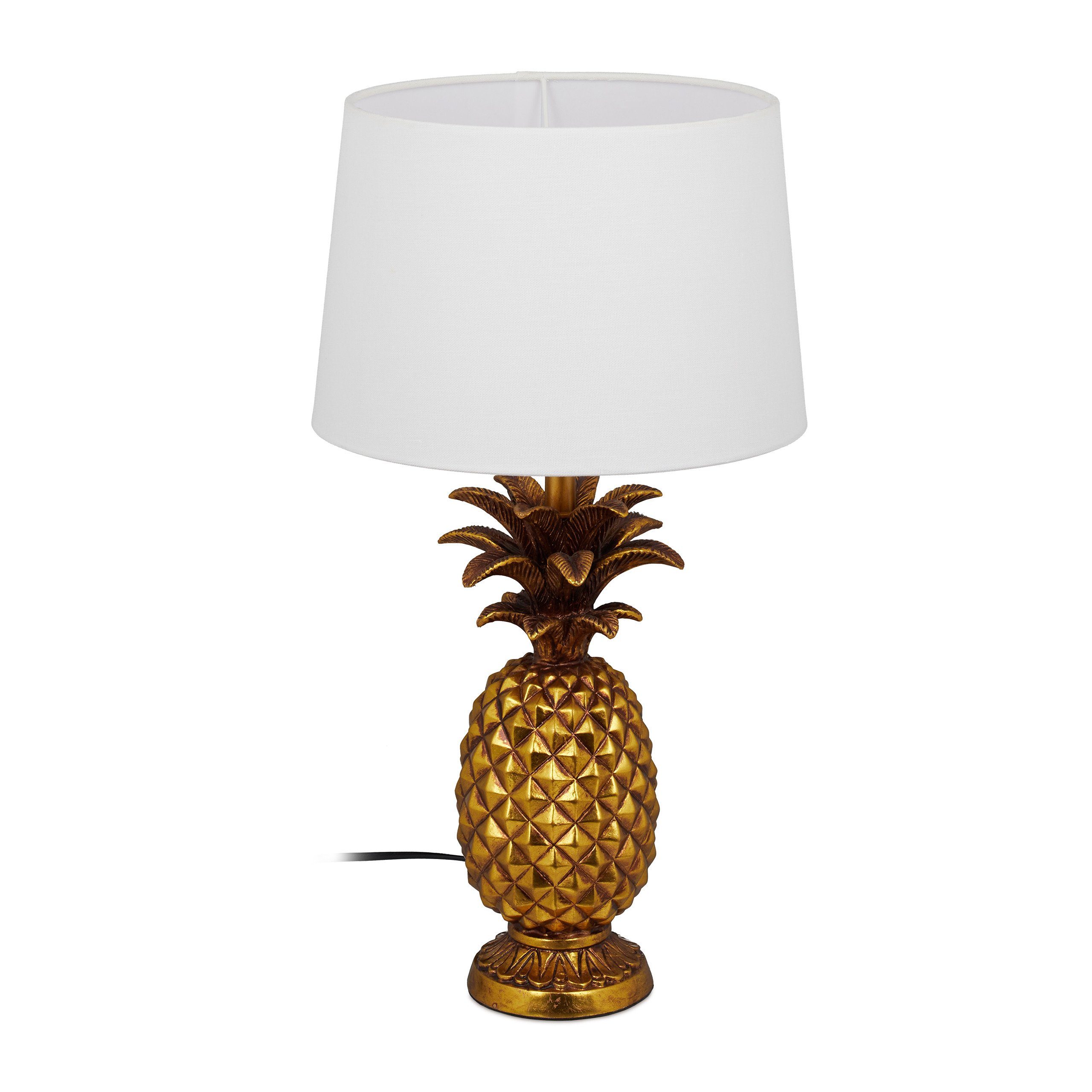 Tischlampe relaxdays gold Ananas Tischleuchte