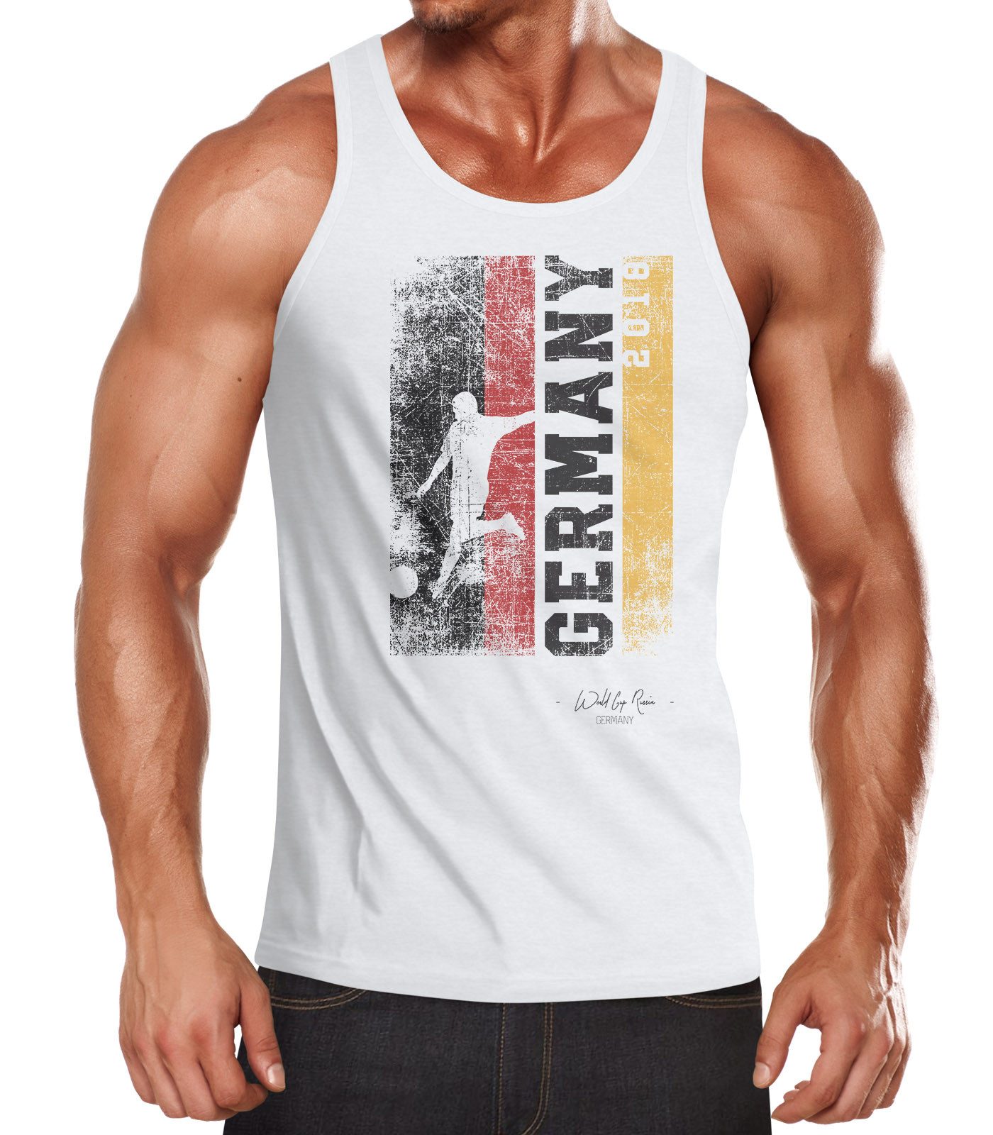 MoonWorks Tanktop Herren Tank Top Fan-Shirt Deutschland WM Fußball-Sommer 2026 Fußball mit Print