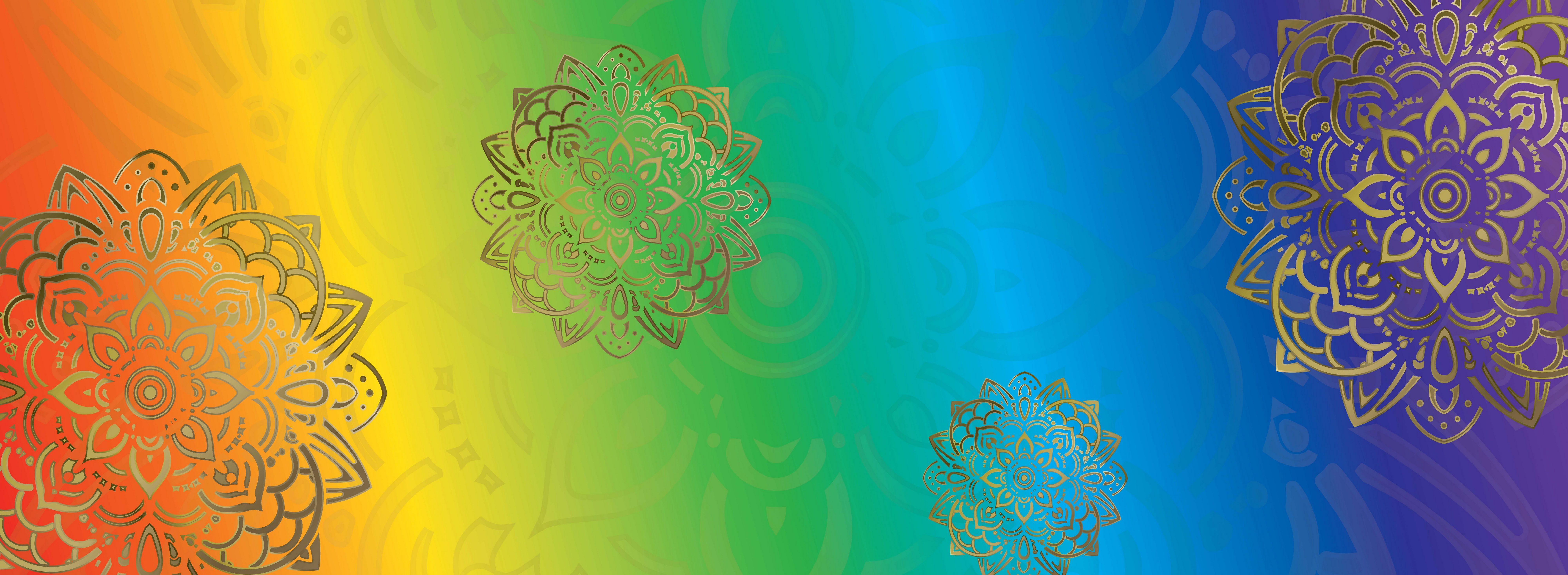 Seidenschal Mandala Schal Regenbogen 100 % Seide
