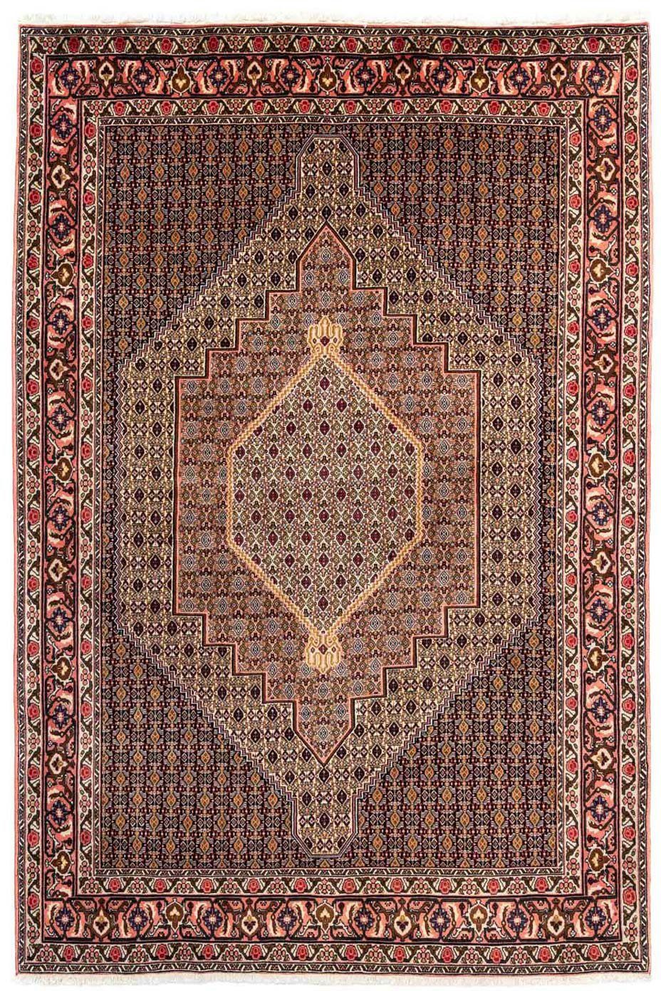 Unikat Yalameh mm, Hochflor-Läufer Zertifikat mit 84 Rosso Höhe: scuro 10 cm, morgenland, 370 rechteckig, x Medaillon