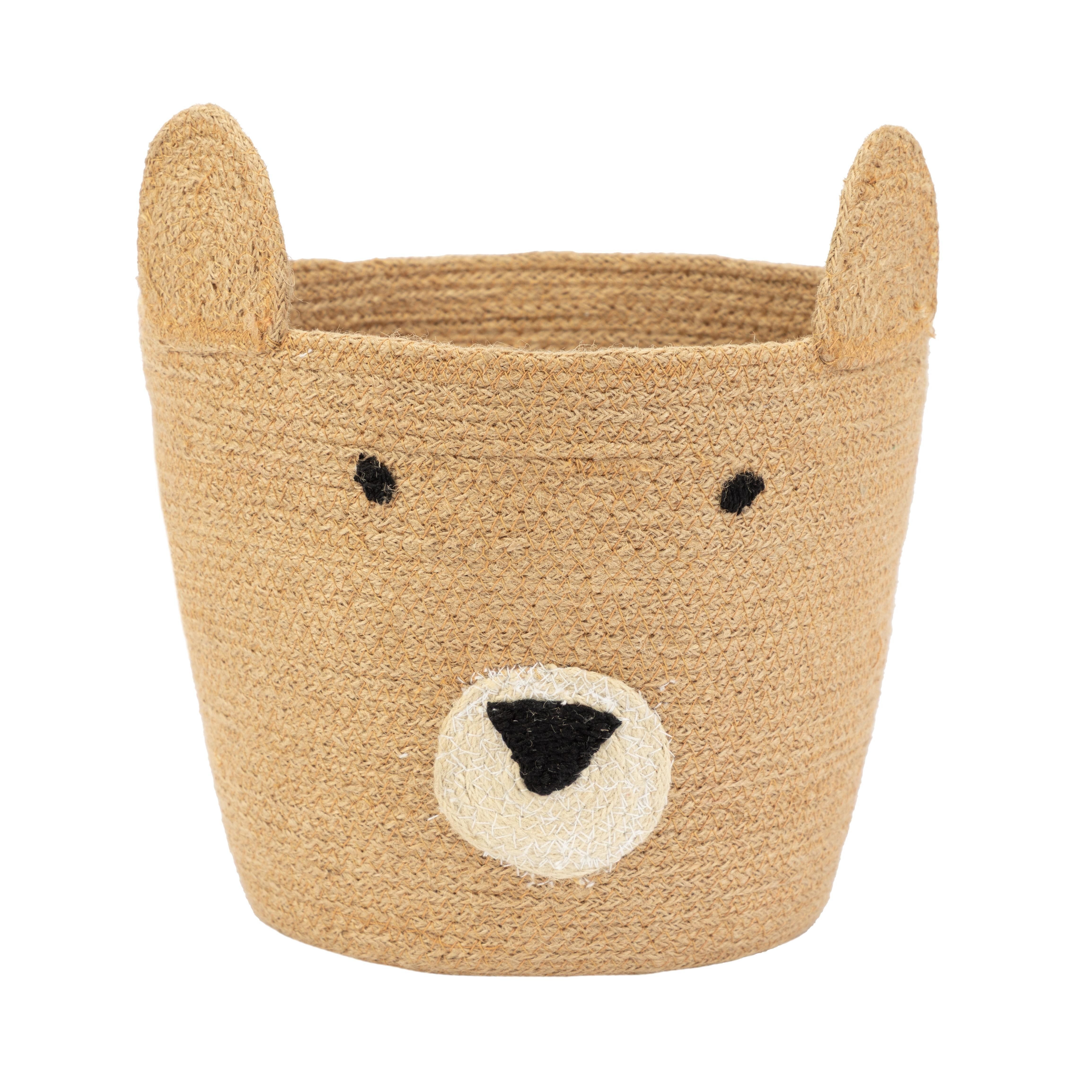 El Puente Aufbewahrungskorb "Bär" Großer Korb aus Jute, Handmade, Handmade