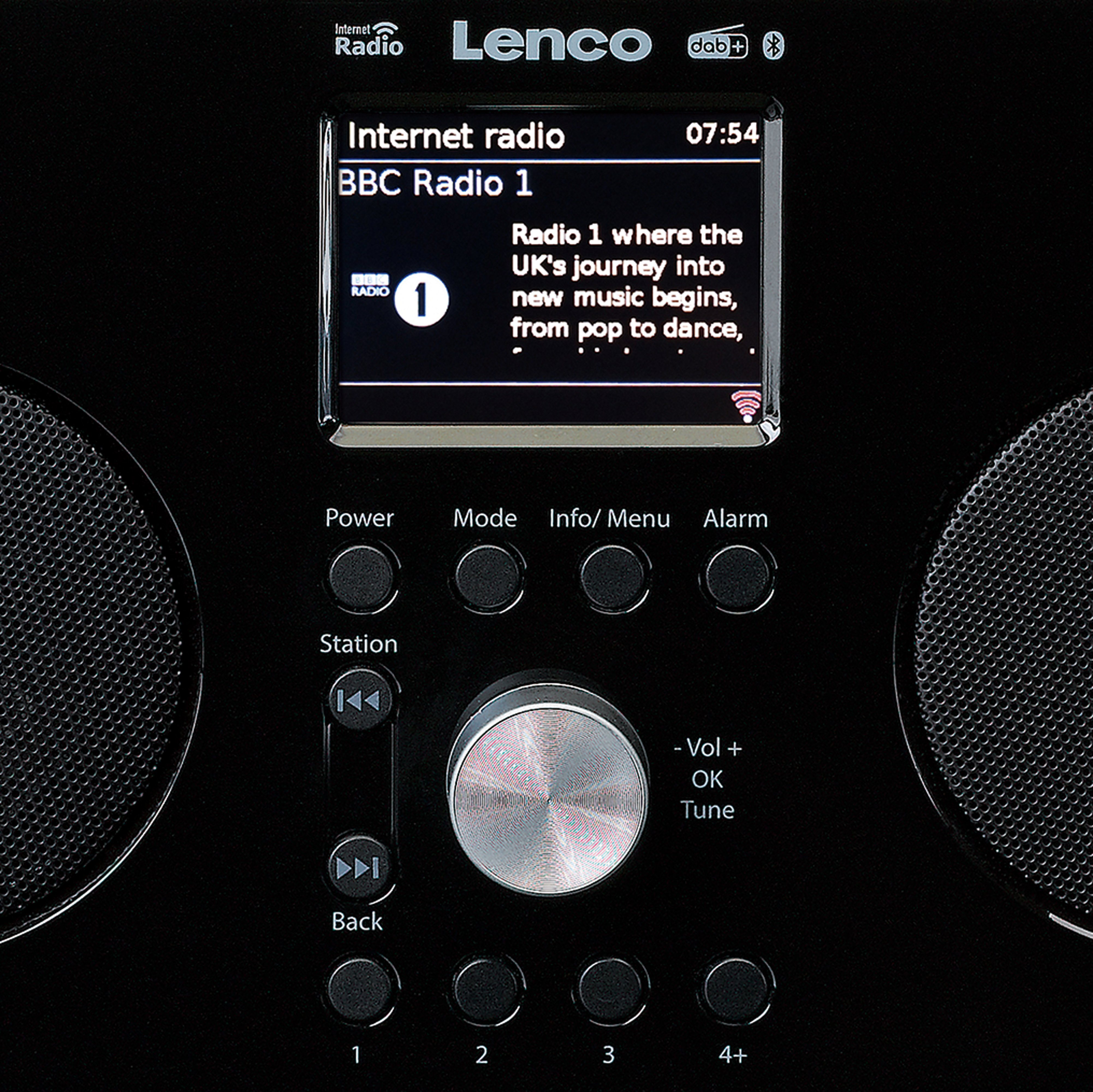Lenco PIR-645 Internet-Radio (Digitalradio (DAB), 5,00 PLL W, Bluetooth) FM Schwarz-Silber Radio