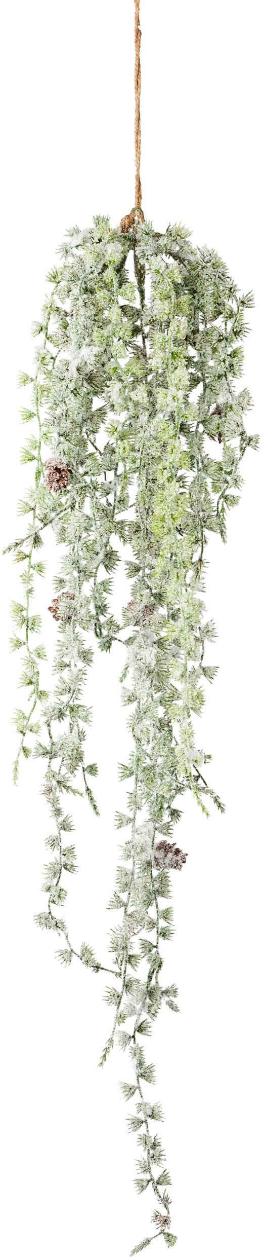 Winterliche Kunstpflanze Weihnachtsdeko Zeder, Creativ green, Höhe 83 cm, Hängezweige mit Zapfen, beschneit