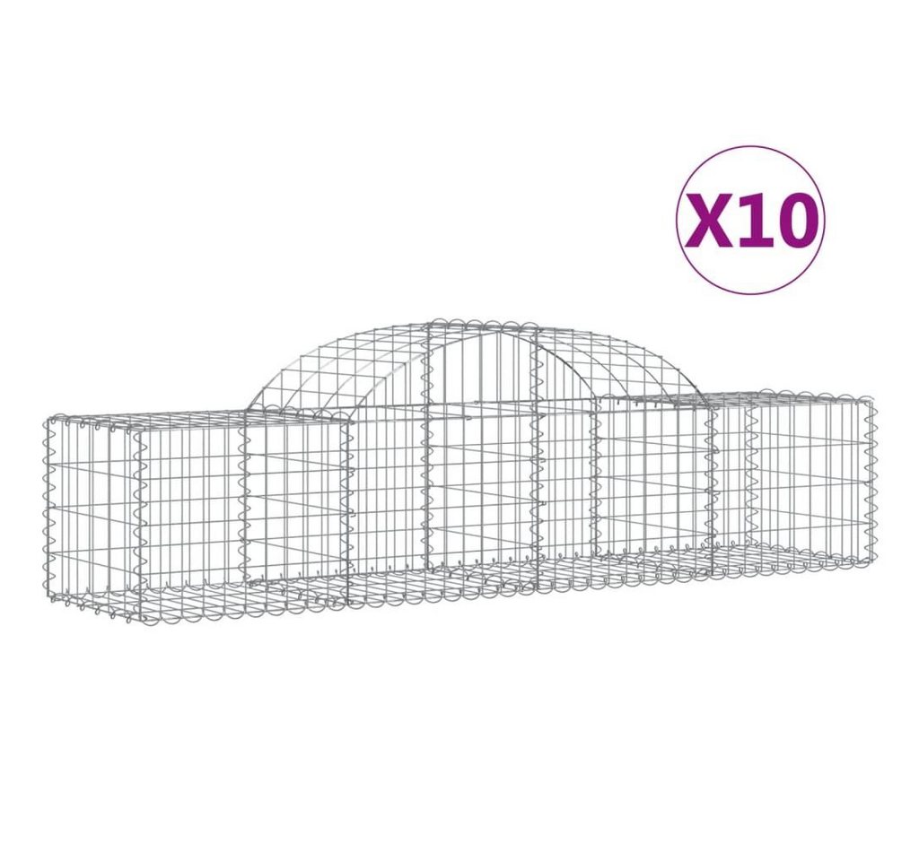 Thumbnail - vidaXL Blumentopf Gabionen mit Hochbogen 10 Stk. 200x50x40/60 cm Verzinktes Eisen (10 St)