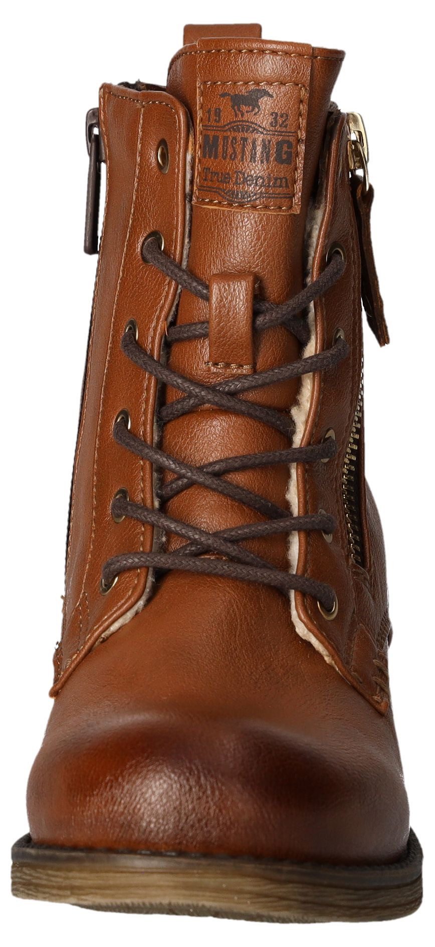 Mustang Shoes Winterboots, Schnürboots, Stiefelette, Blockabsatz, mit Reißverschluss