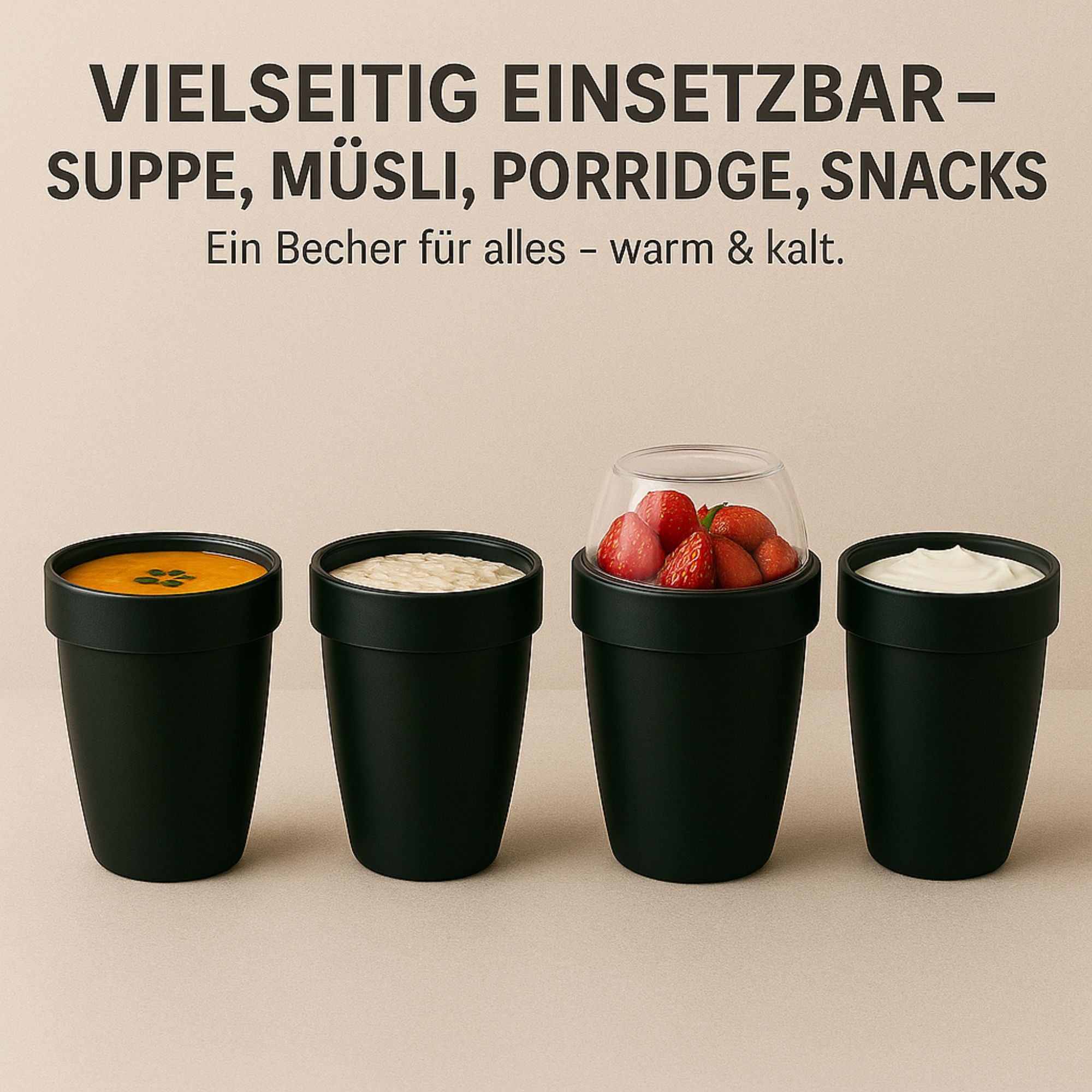 Thiru Müslibox Müslibecher 2in1-700 ml - auslaufsicher (500 + 200 ml), (1-tlg) – Bild 4 von 5