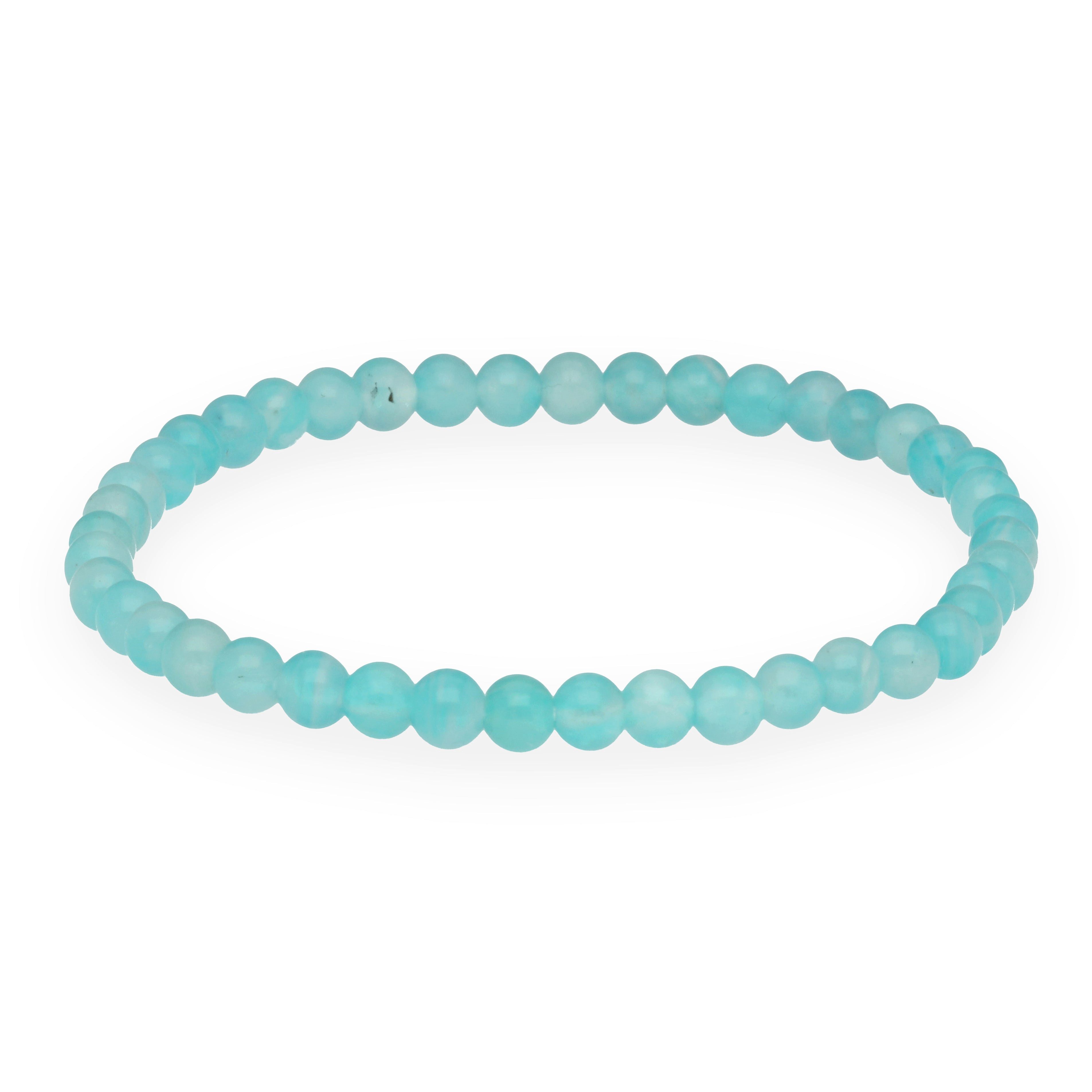 Lebensquelle Plus Armband Amazonit Mini-Kugelarmband, 4 mm